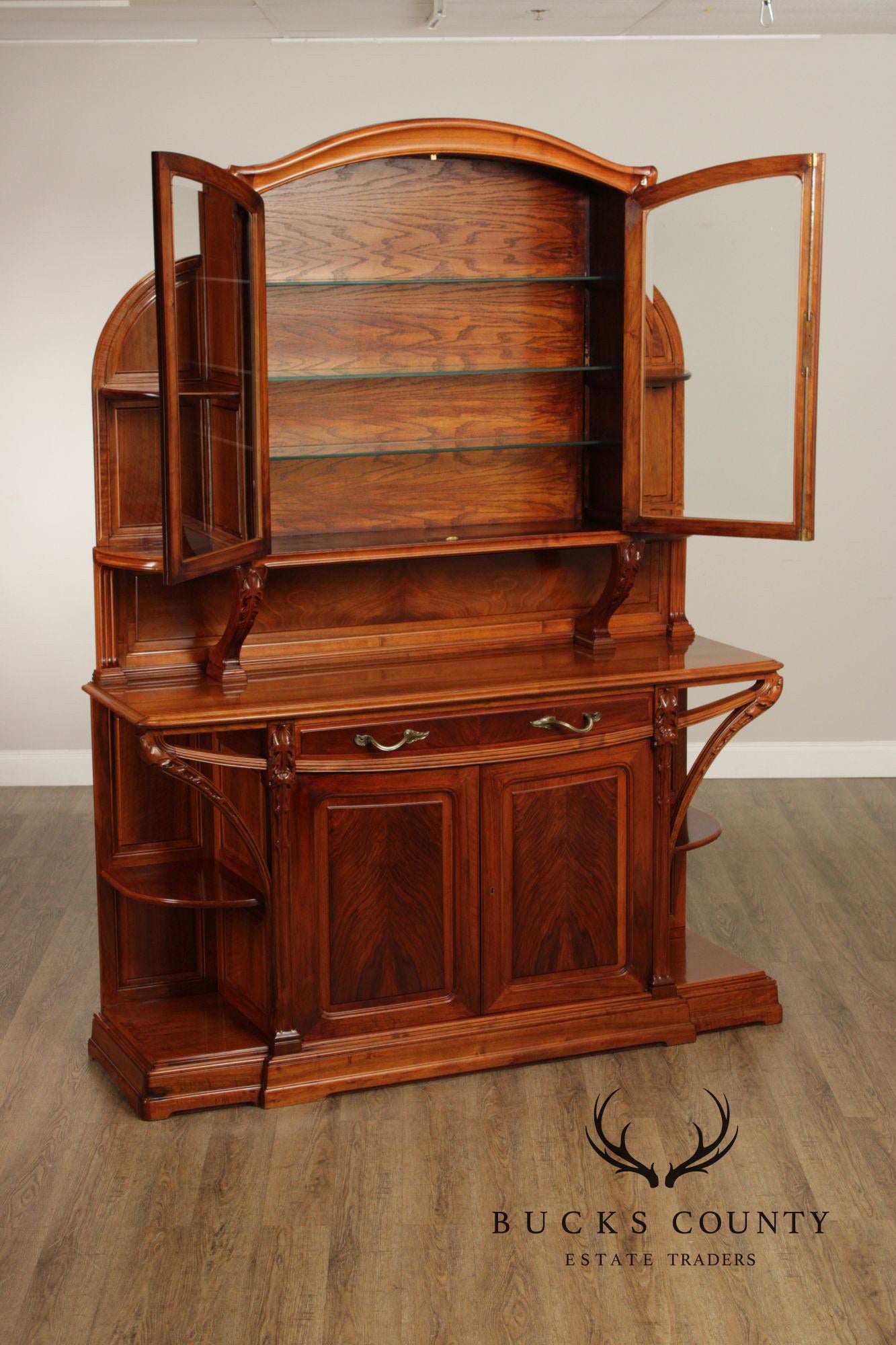 Louis Majorelle Art Nouveau Carved Mahogany 'Chicoree' Buffet