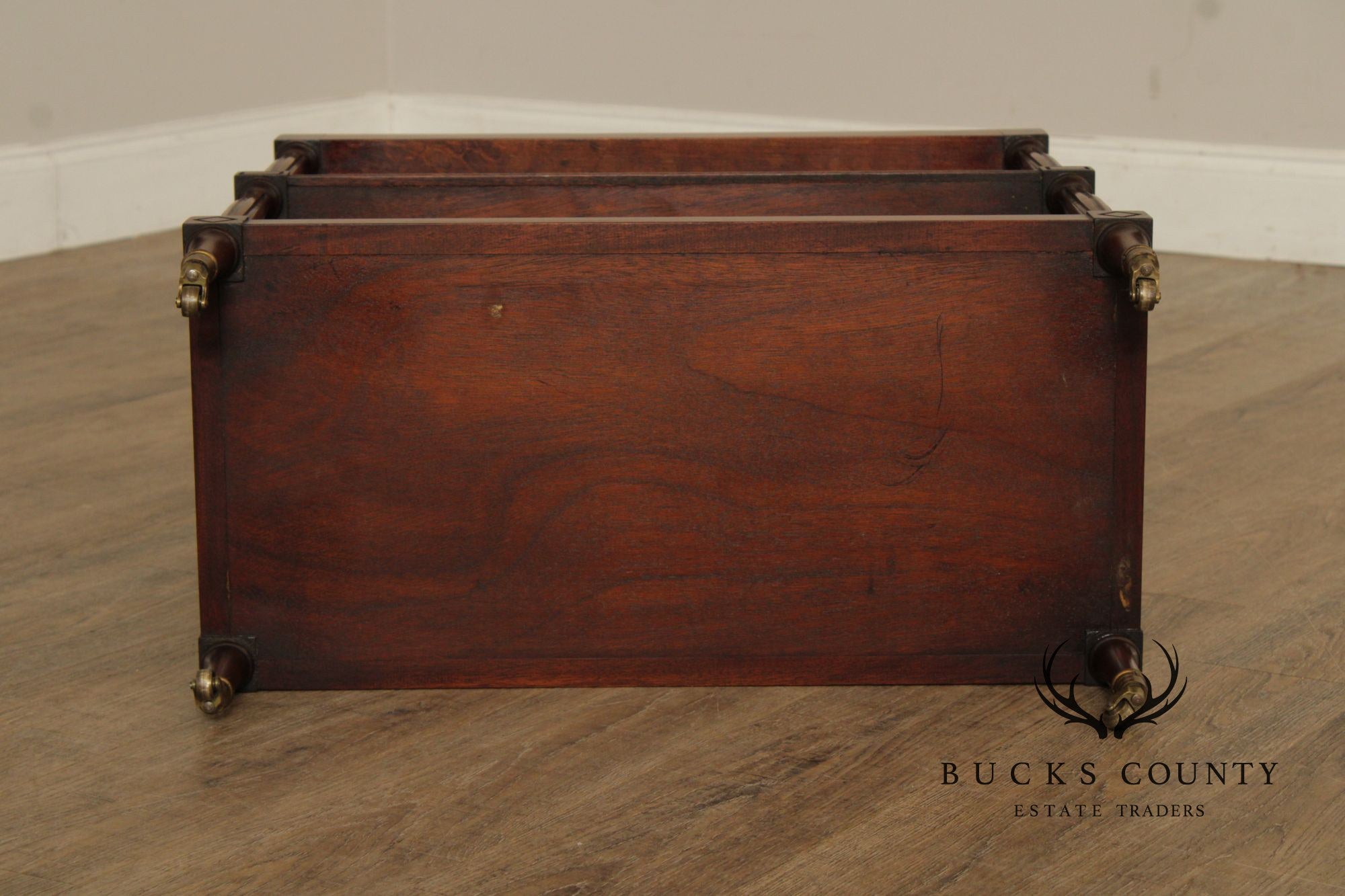 Regency Style Vintage Marble Top Mahogany Side Table