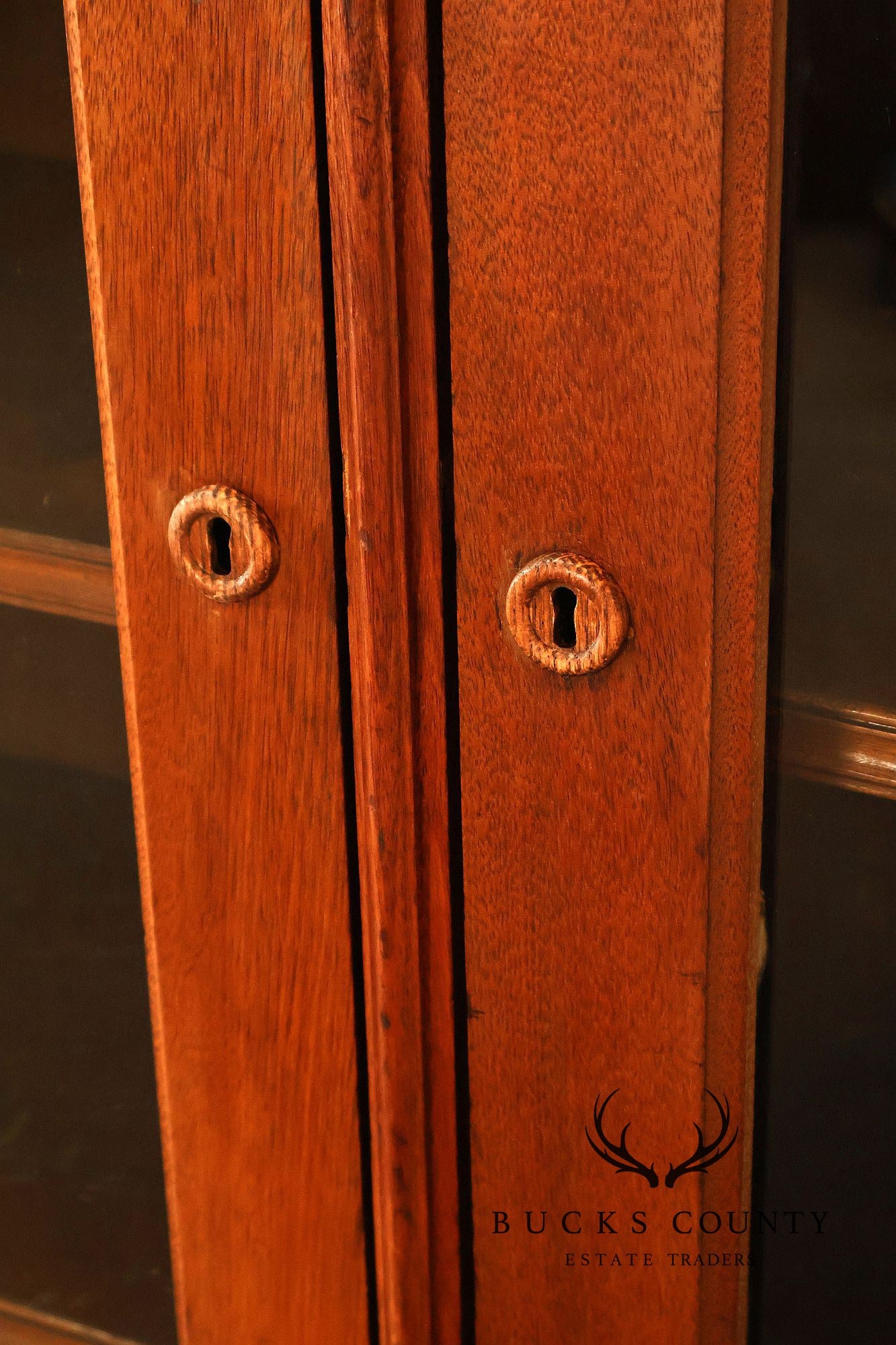 Antique Victorian Renaissance Revival Mahogany Large Two Door Bookcase