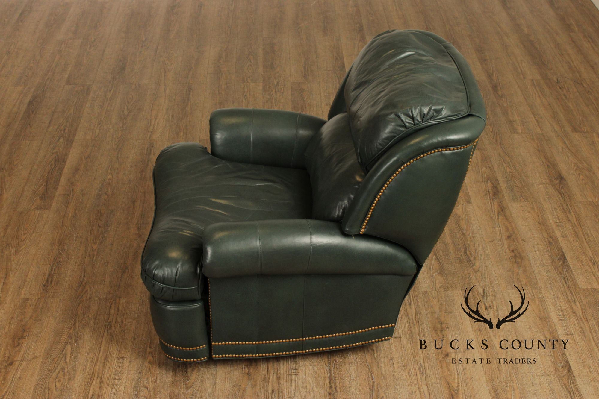 Hancock and Moore Leather Recliner Lounge Chair and Ottoman