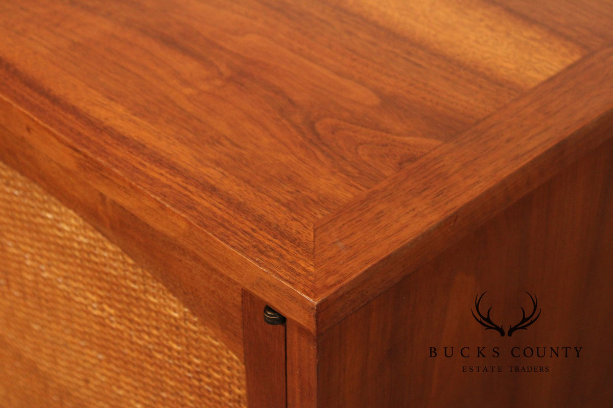 Lane Rhythm Mid Century Modern Walnut Sideboard With Cane Doors