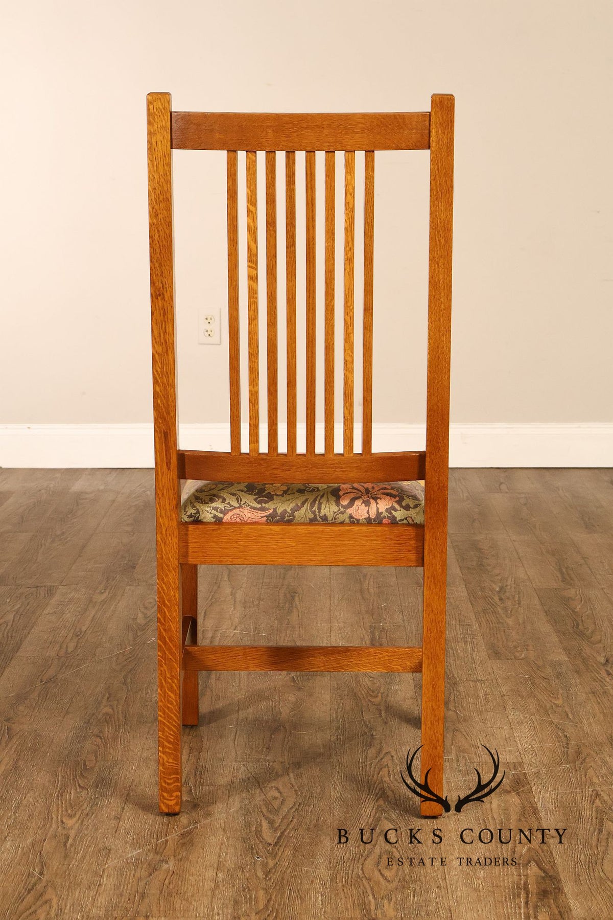 Stickley Mission Collection Set Of Six Oak Spindle Back Dining Chairs
