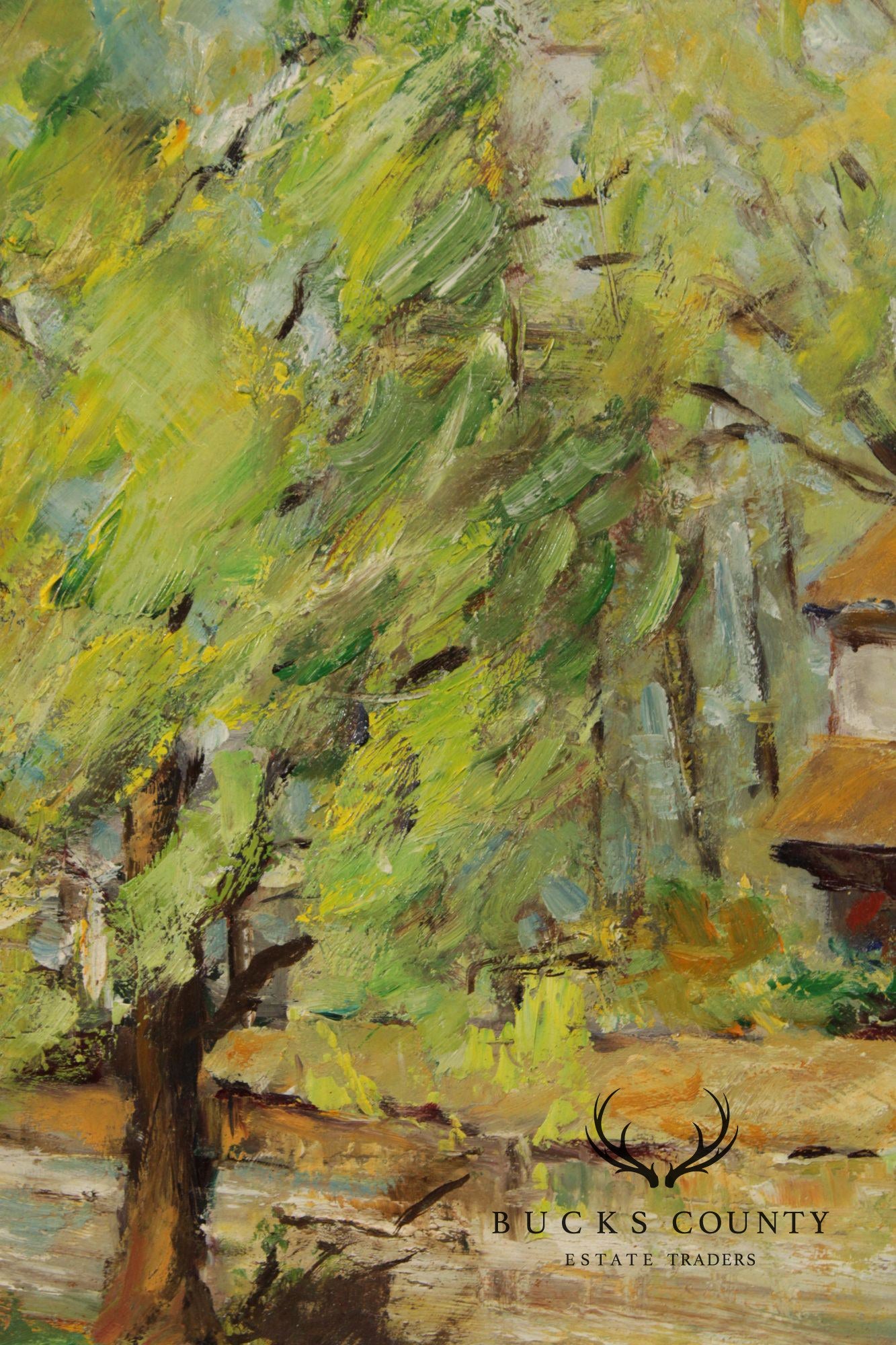 Evelyn Faherty Impressionist Style Oil Painting, 'Canal At Washington's Crossing'