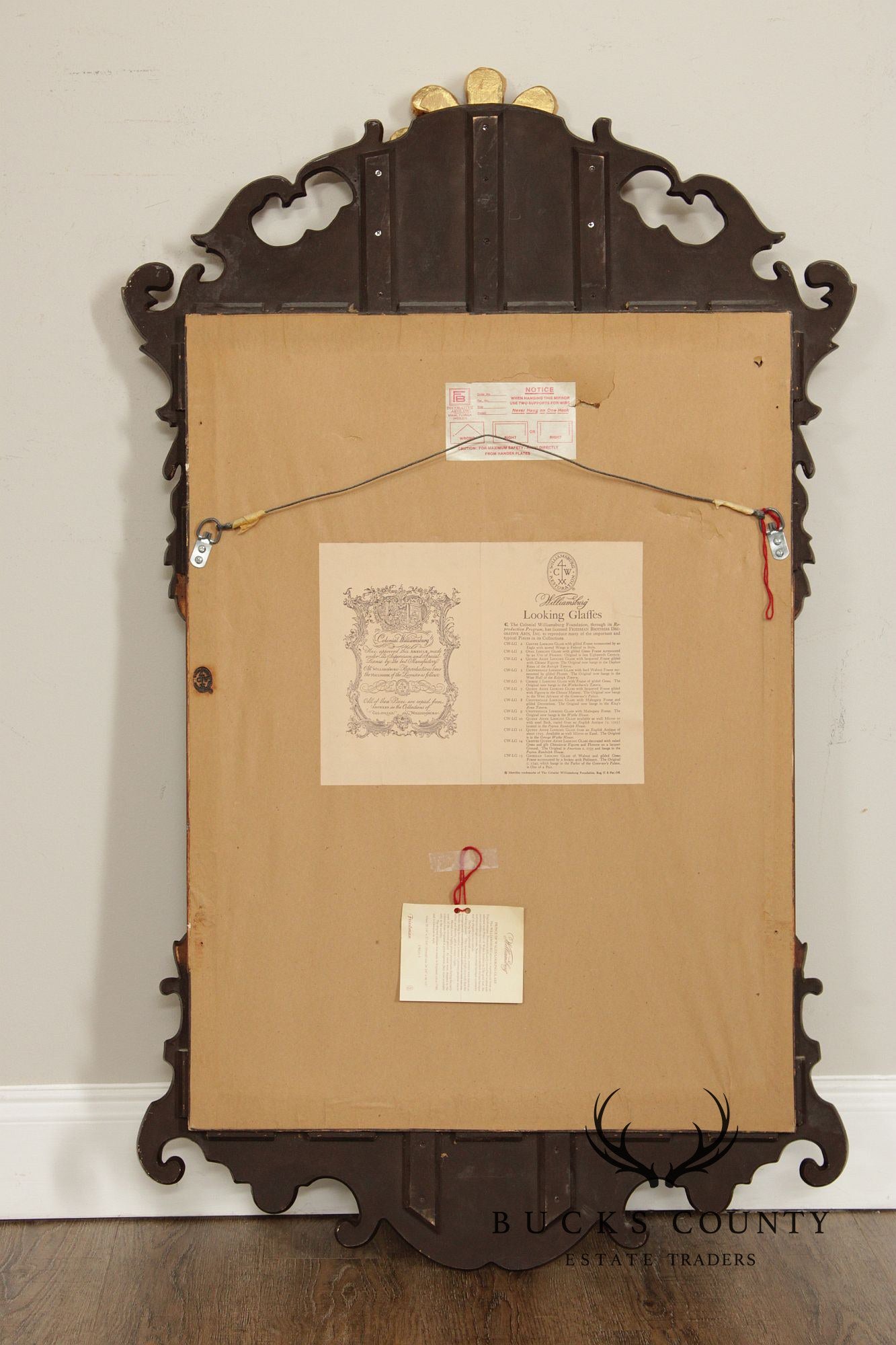 Friedman Brothers Colonial Williamsburg Burlwood Wall Mirror
