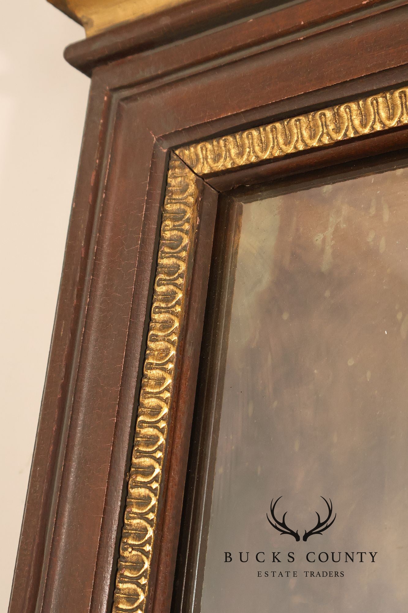 Pair Of Decorative Mirrored Wall Columns With Gilt Carved Capitals By Francisco Hurtado