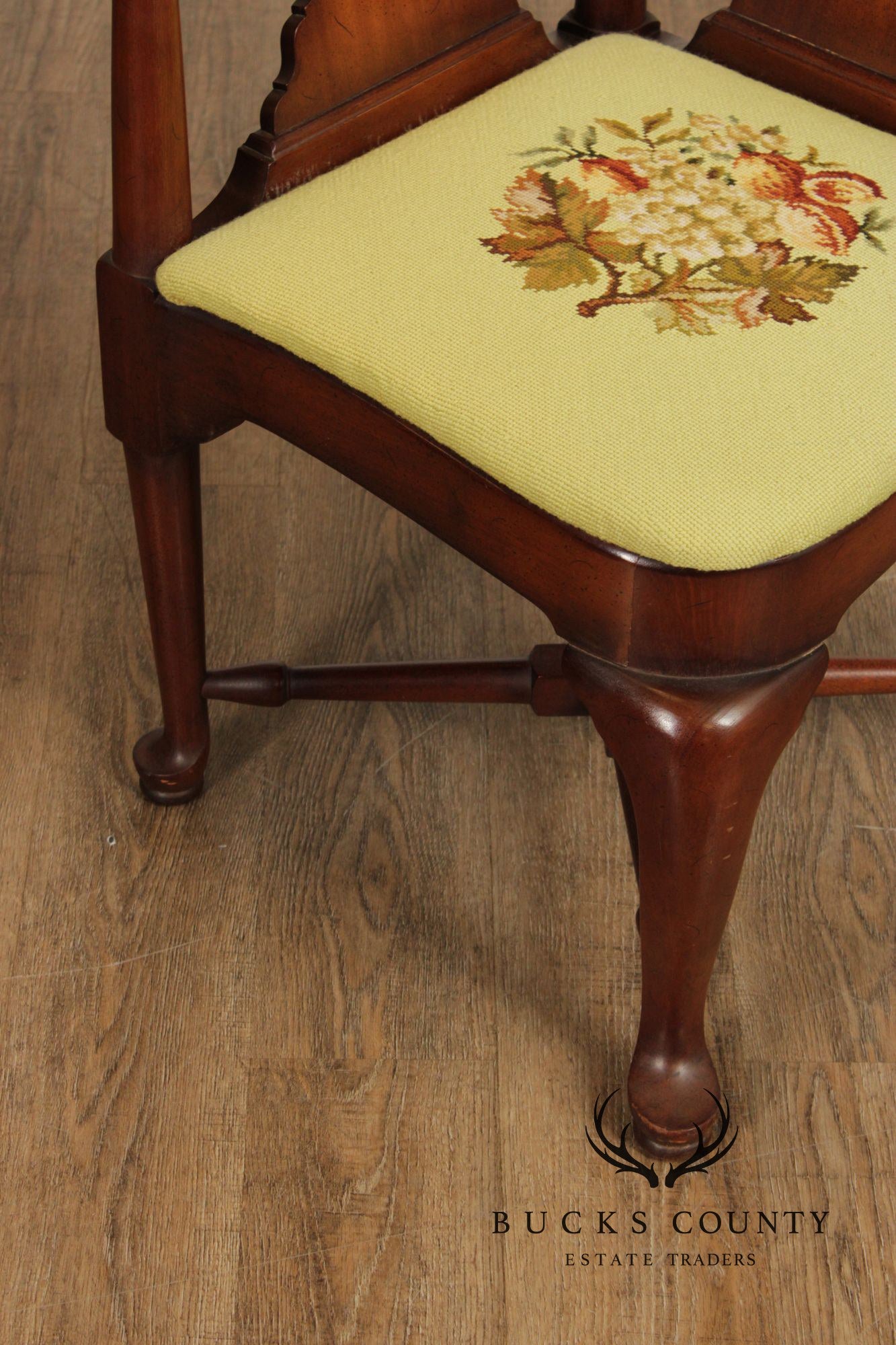 Queen Anne Style Mahogany Corner Chair