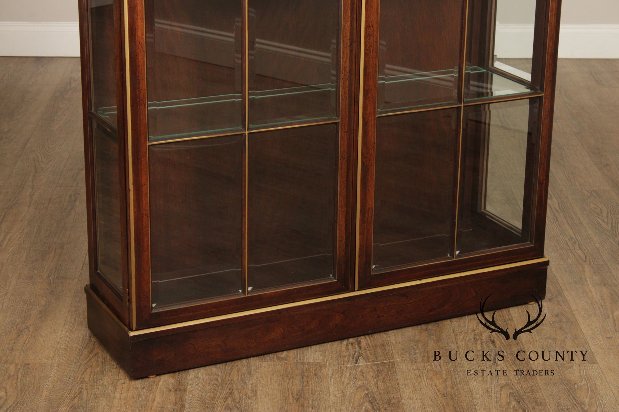 Union National Traditional Cherry Lighted Two Door Display Cabinet