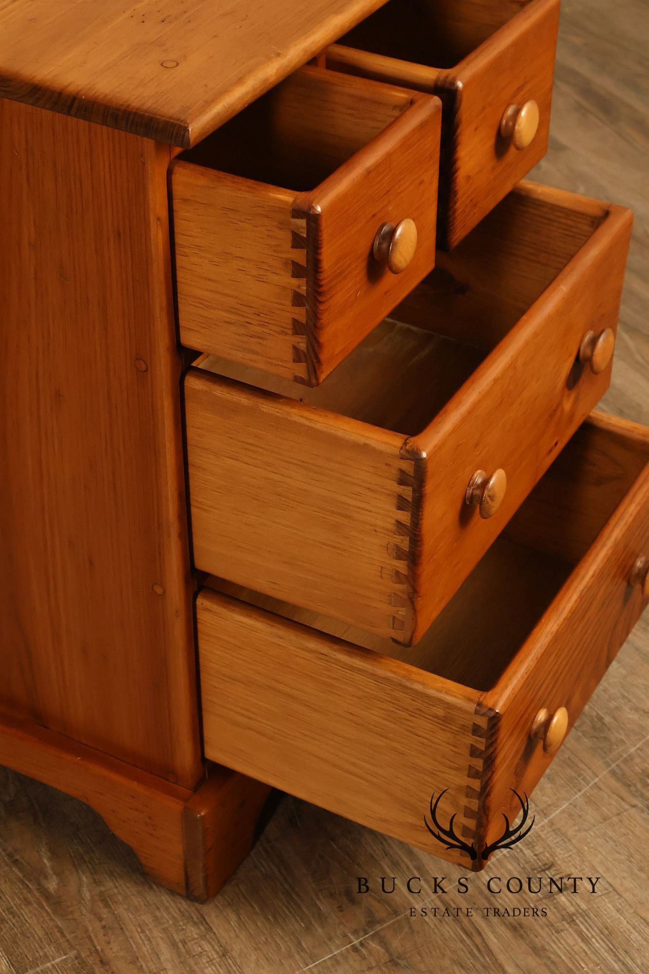 Rustic Pine Four-Drawer Nightstand