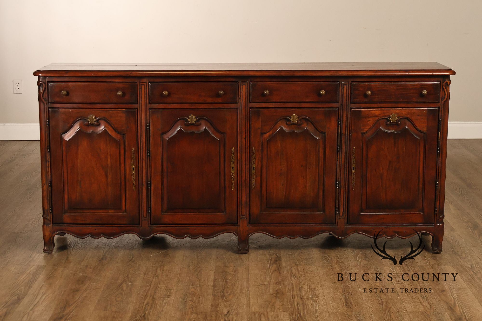Morgan Hill French Country Style Carved Wood Buffet Sideboard Server
