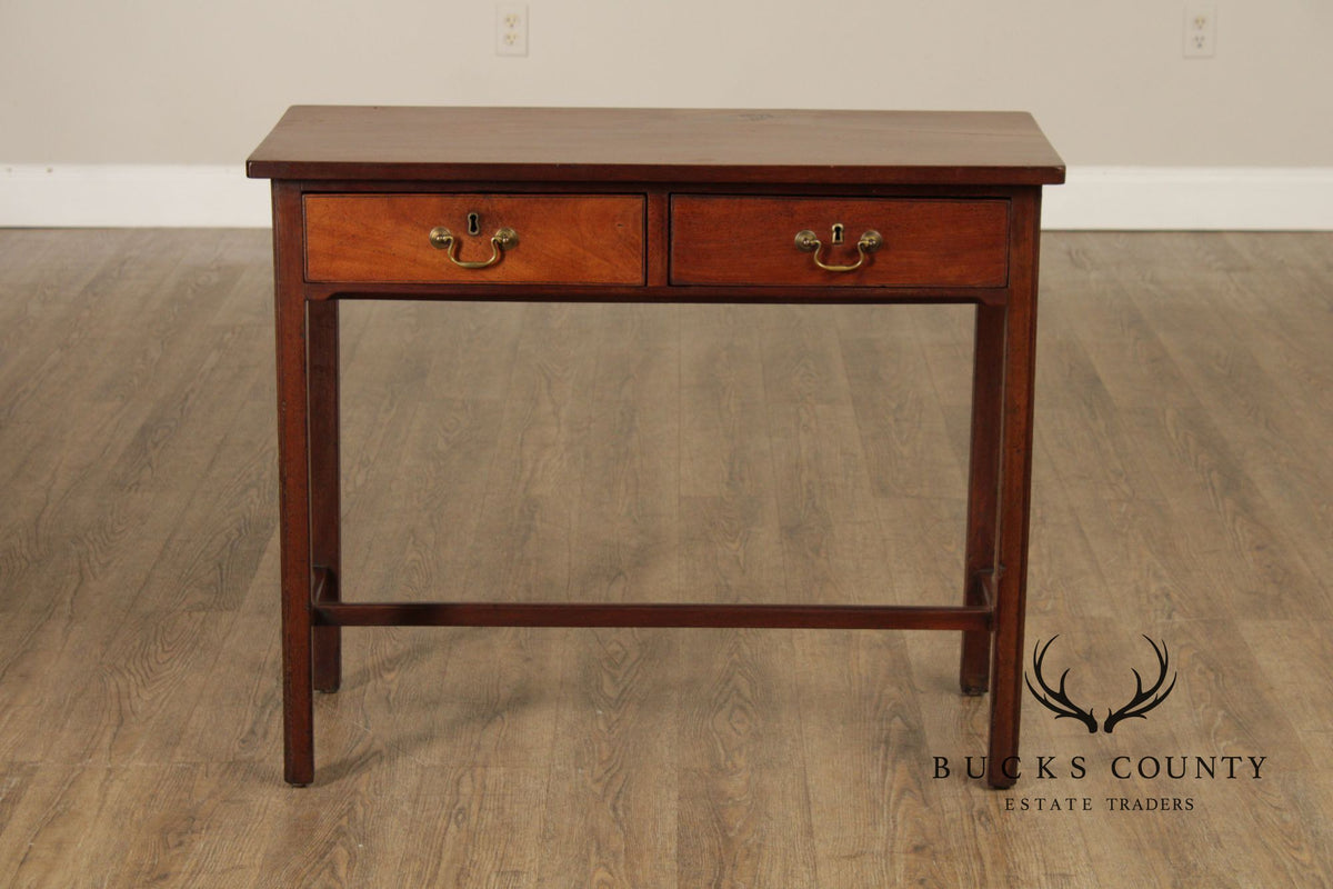 Antique Mahogany Two-Drawer Console Table