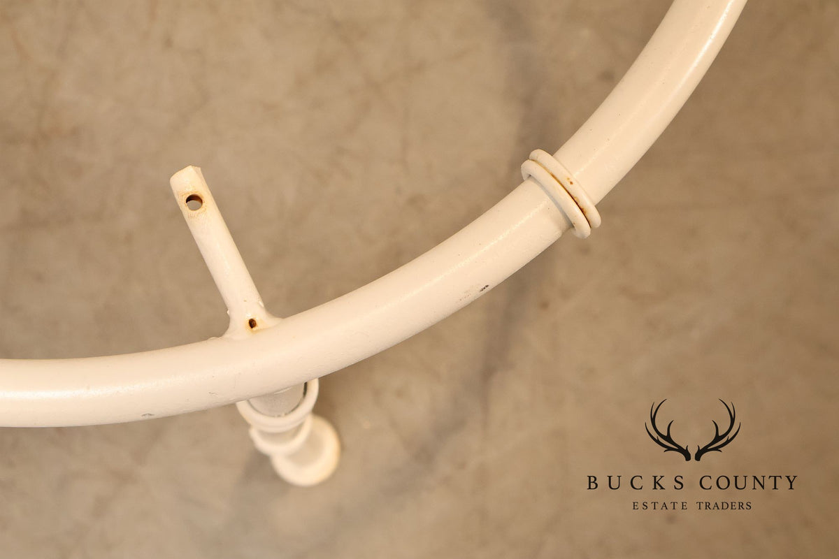 Vintage White Painted Wrought Iron Outdoor Chair Frame