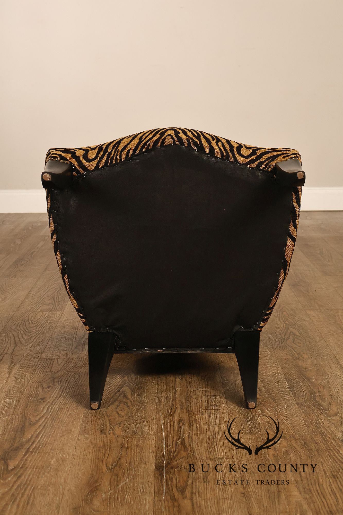 Pair Of Ebonized Klismos Style Accent Chairs With Zebra Upholstery