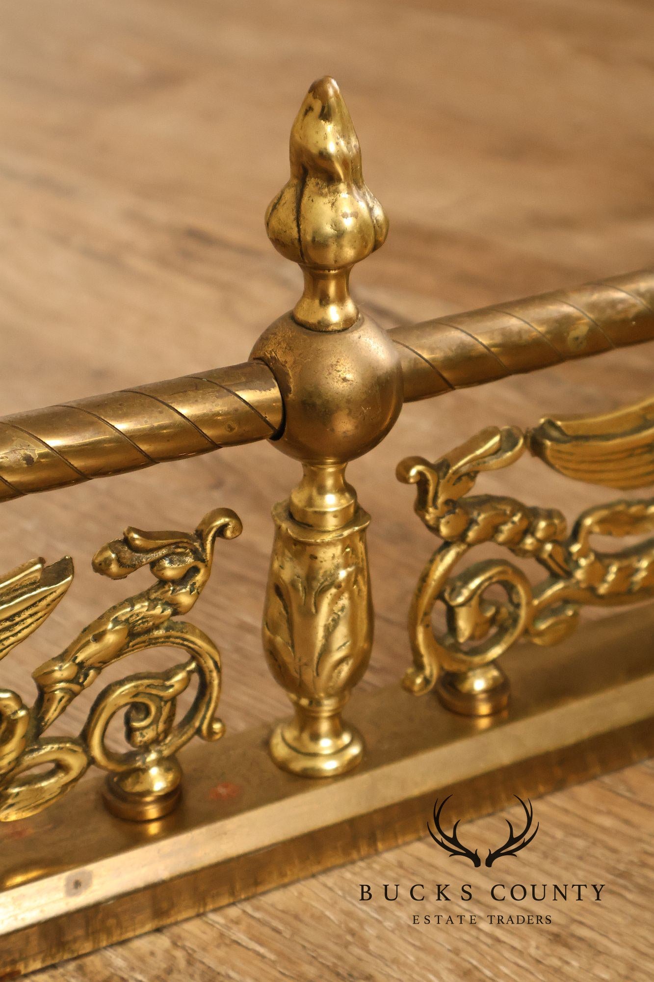 Neoclassical Style Brass Fireplace Fender