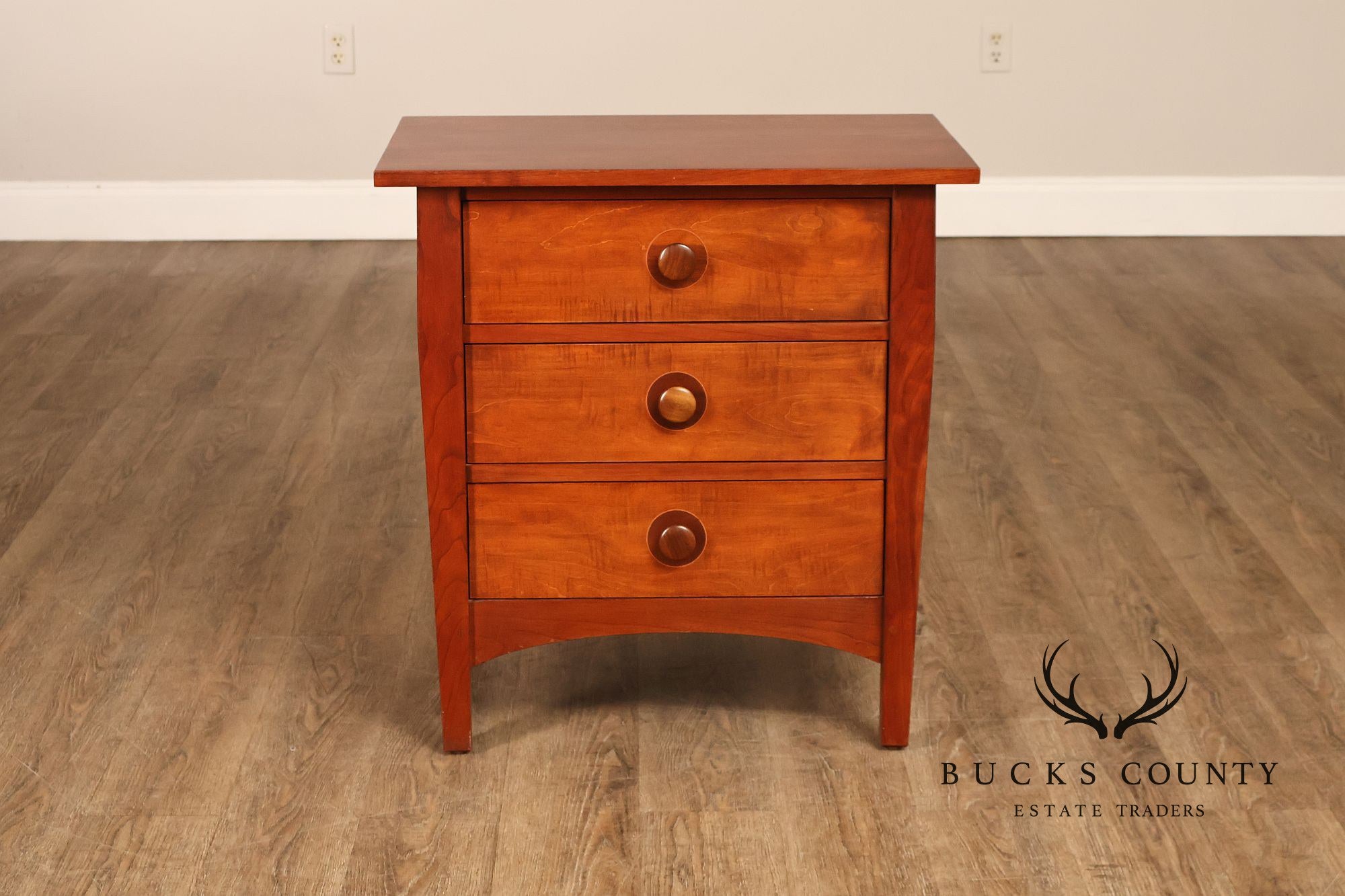Stickley Mission Collection Harvey Ellis Cherry Three Drawer Nightstands