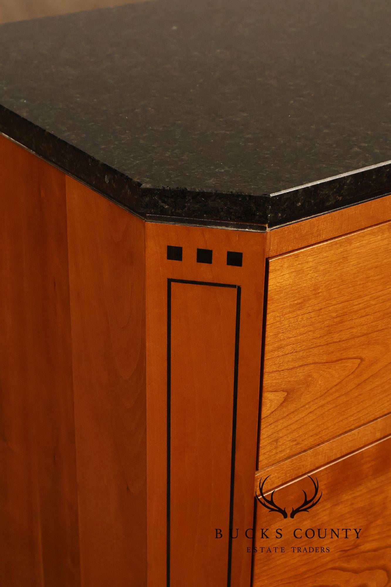 Stickley 21st Century Collection Pair of Granite Top Cherry Nightstands