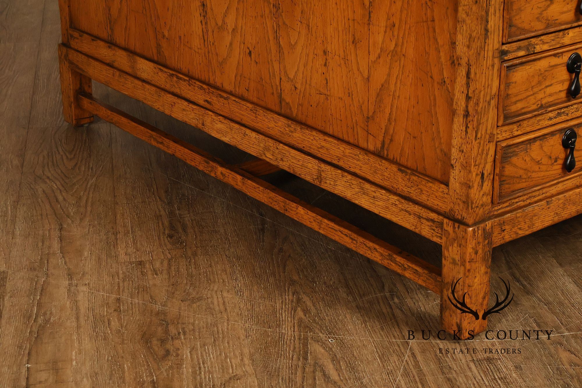 Guy Chaddock Antiqued Oak Storage Coffee Table