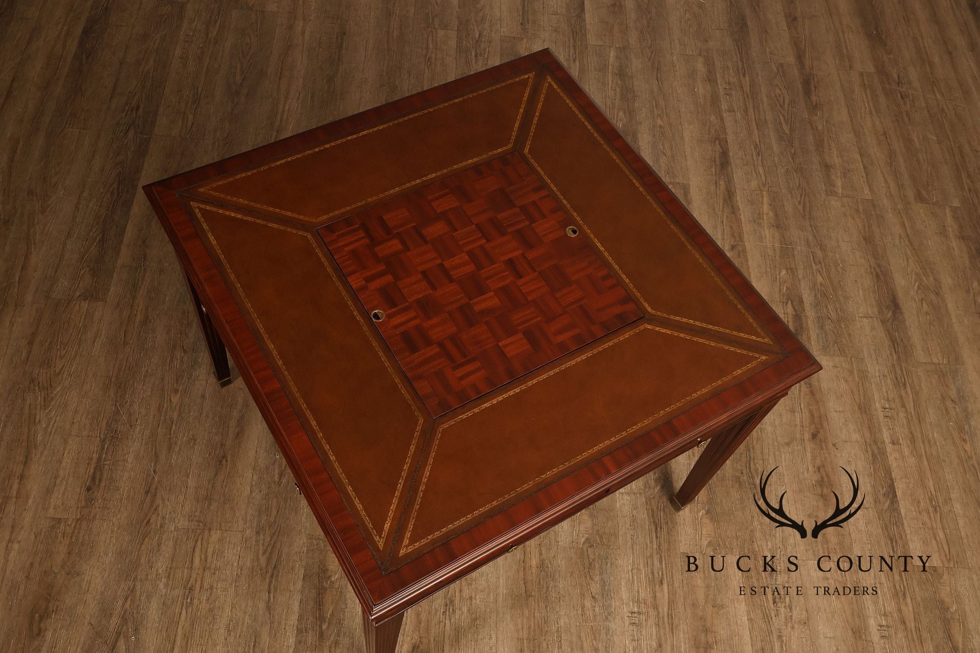 Scarborough House Federal Style Inlaid Mahogany Square Game Table