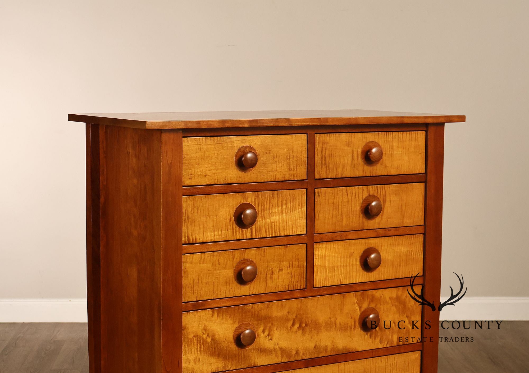 Stickley Mission Collection Harvey Ellis Cherry and Maple Tall Chest