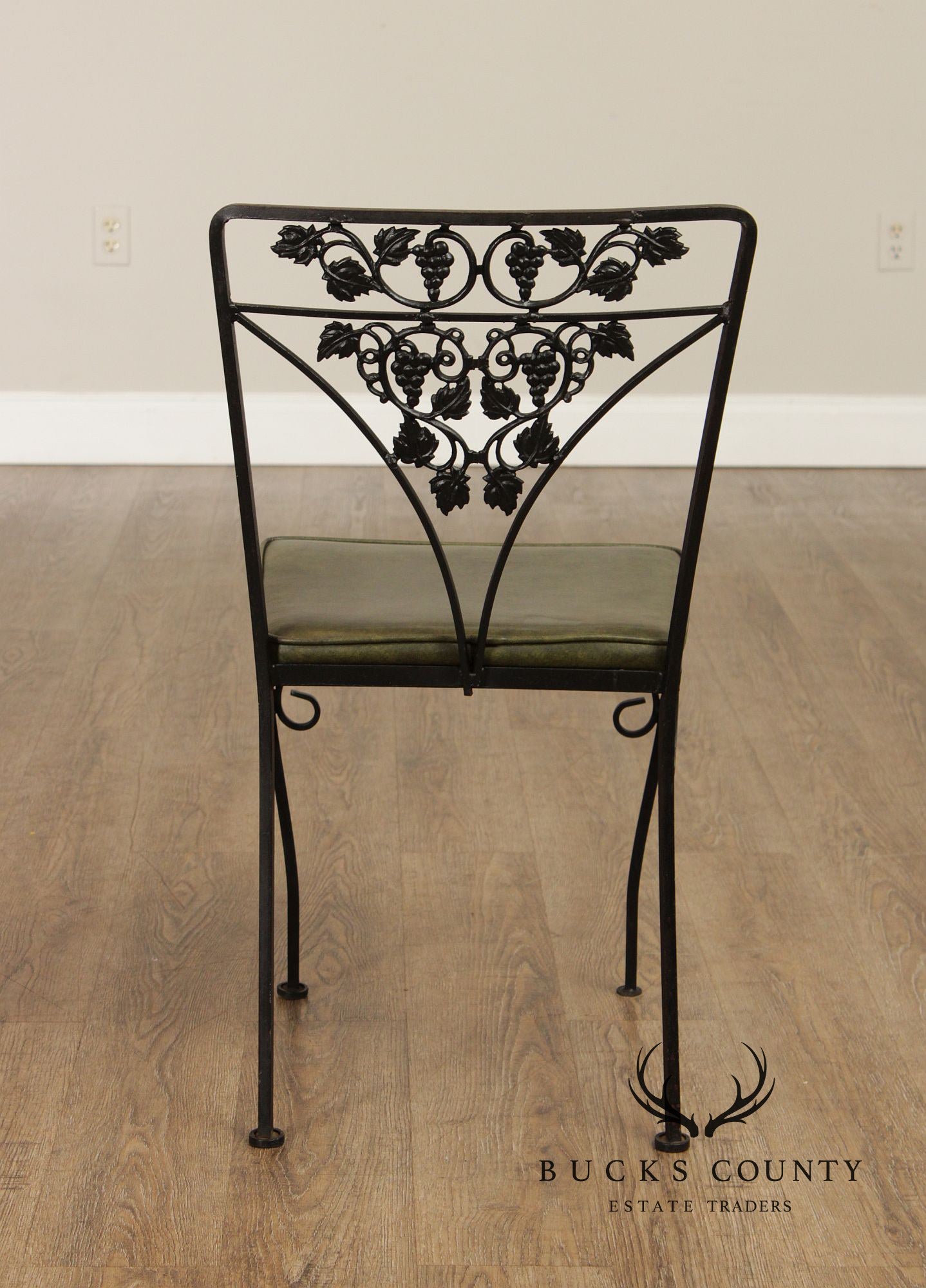 Woodard Set of Four Iron Grapevine Dining Chairs