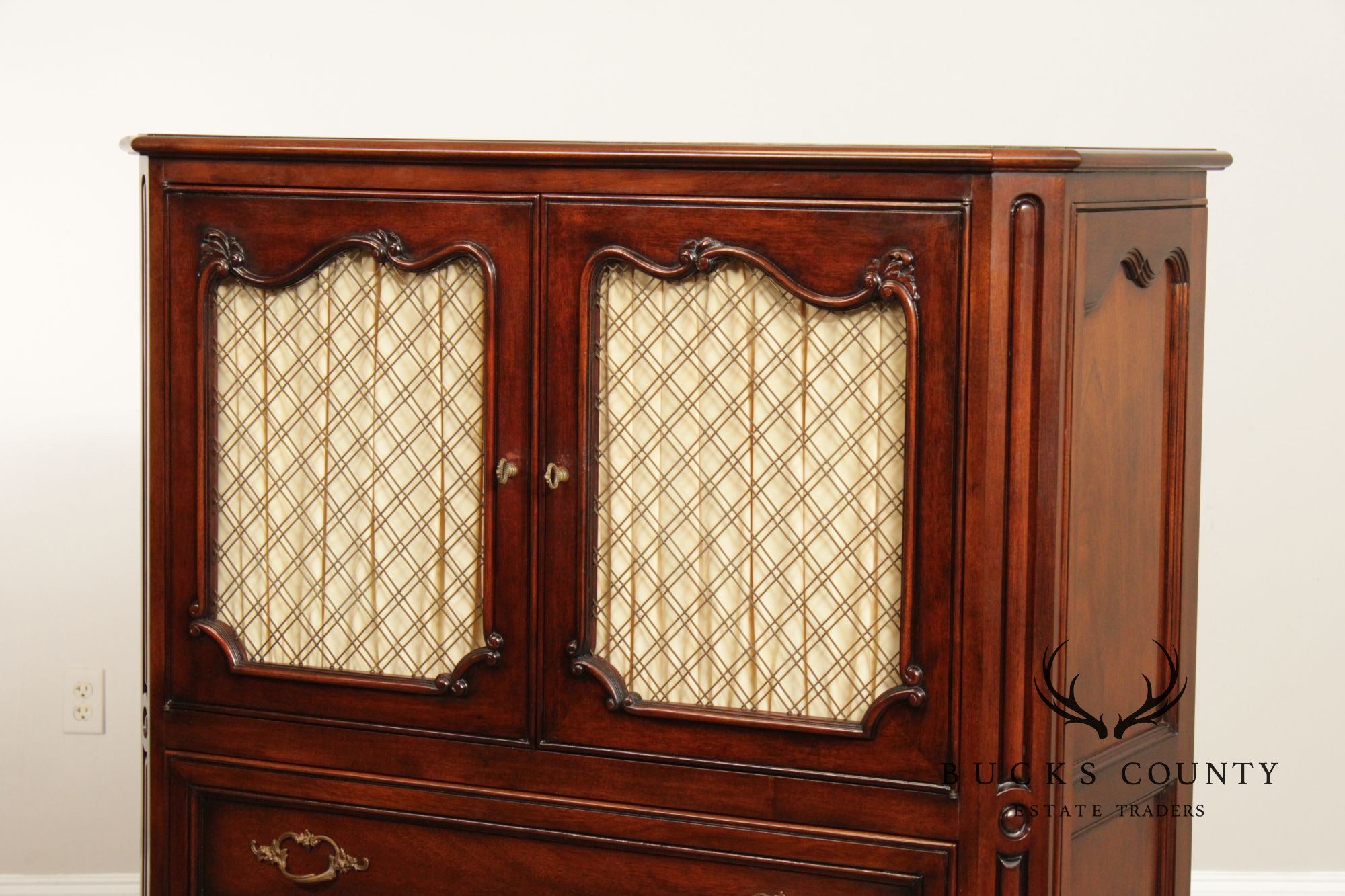 French Country Style Mahogany Armoire or Tall Chest