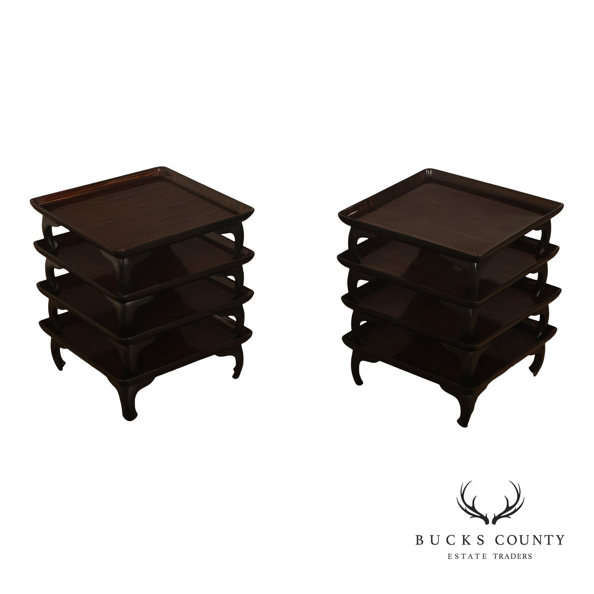 Ming Style Tiered Macassar Ebony Stacking Side Tables