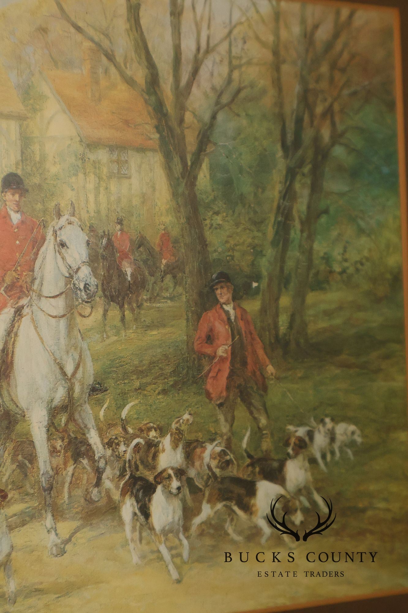 Set of Four Vintage Fox Hunt Scene Framed Prints
