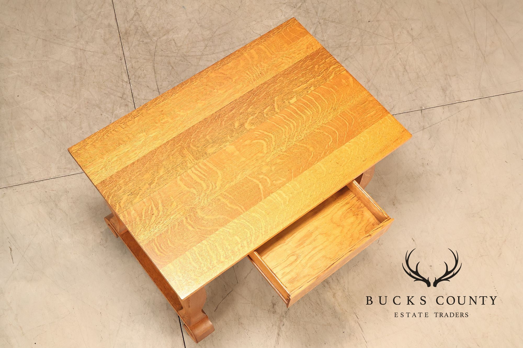 Empire Style Antique Oak Library Table