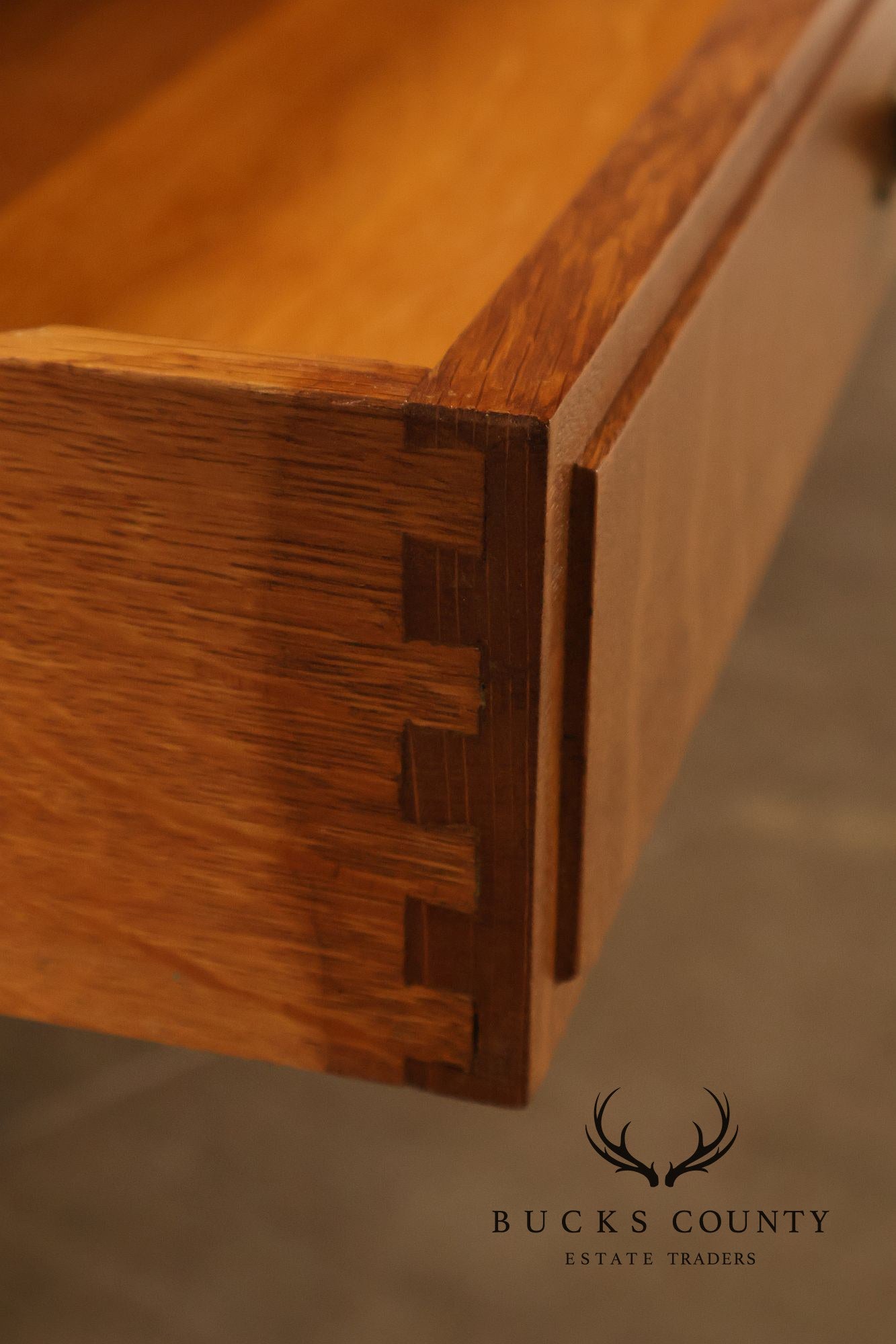 Arts & Crafts Style Large Oak Library Table