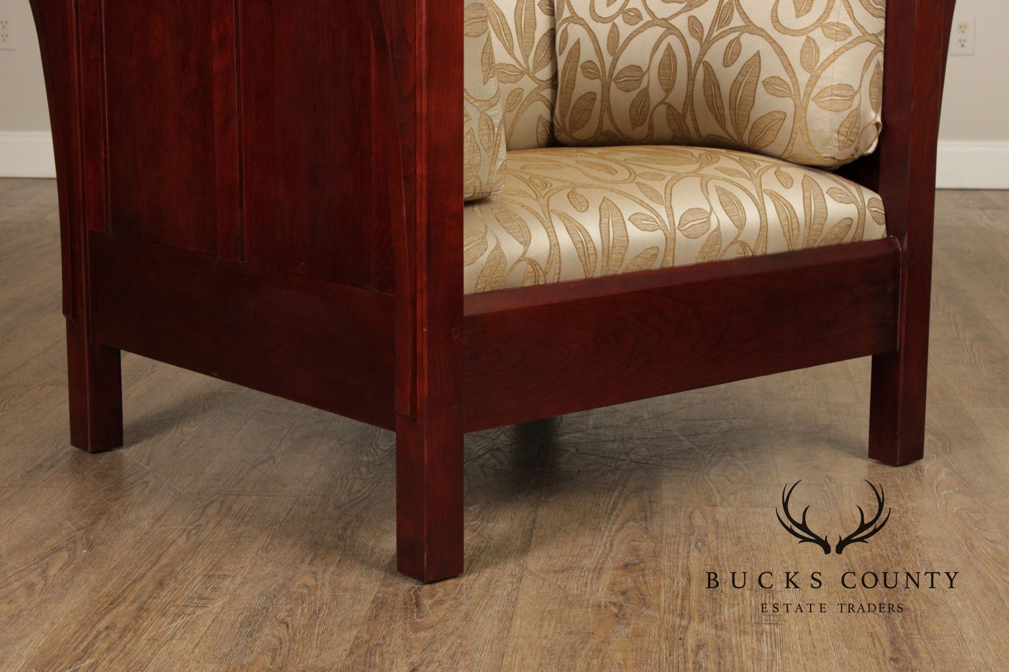 Stickley Mission Collection Cherry Pair Of Prairie Armchairs