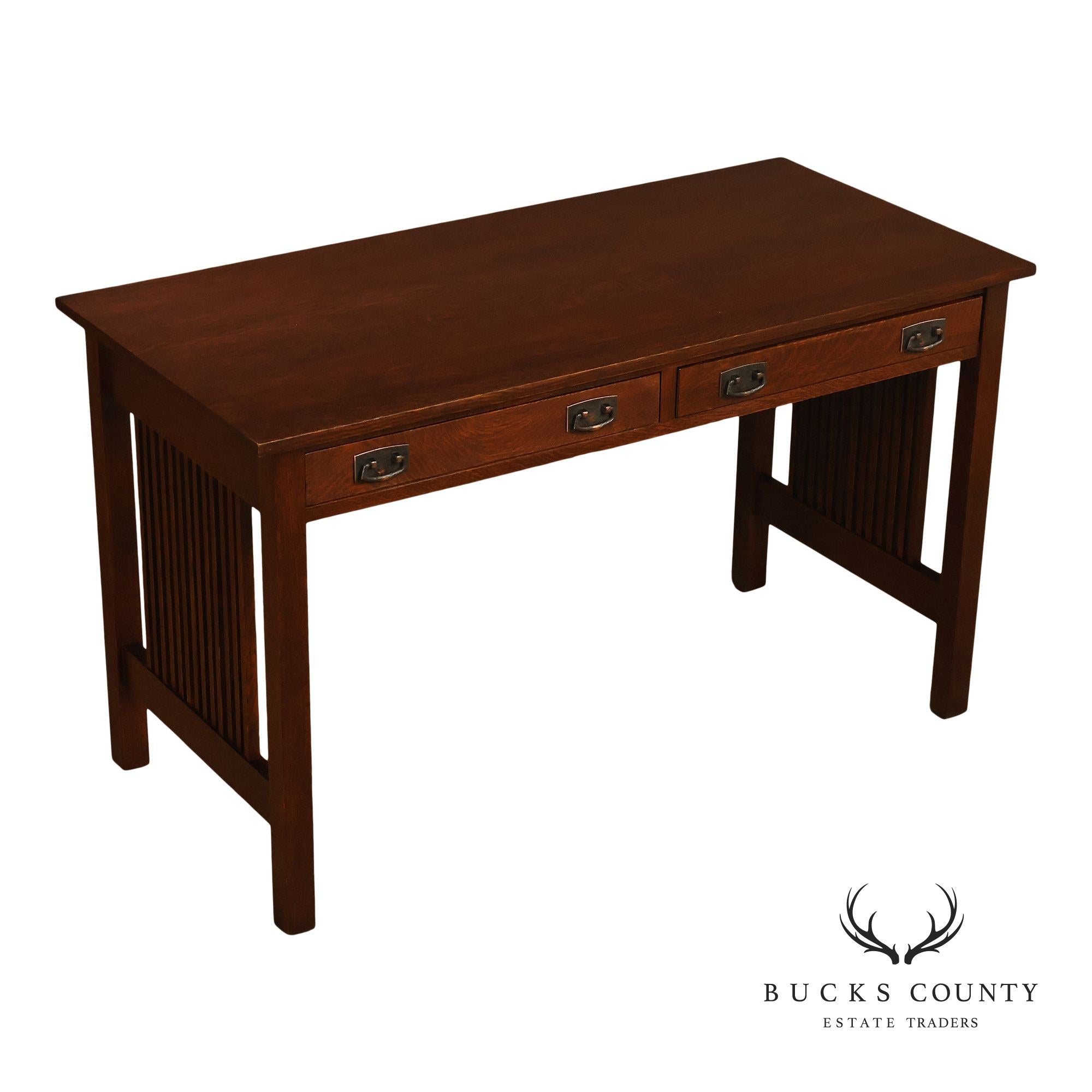Stickley Mission Collection Oak Spindle Library Desk