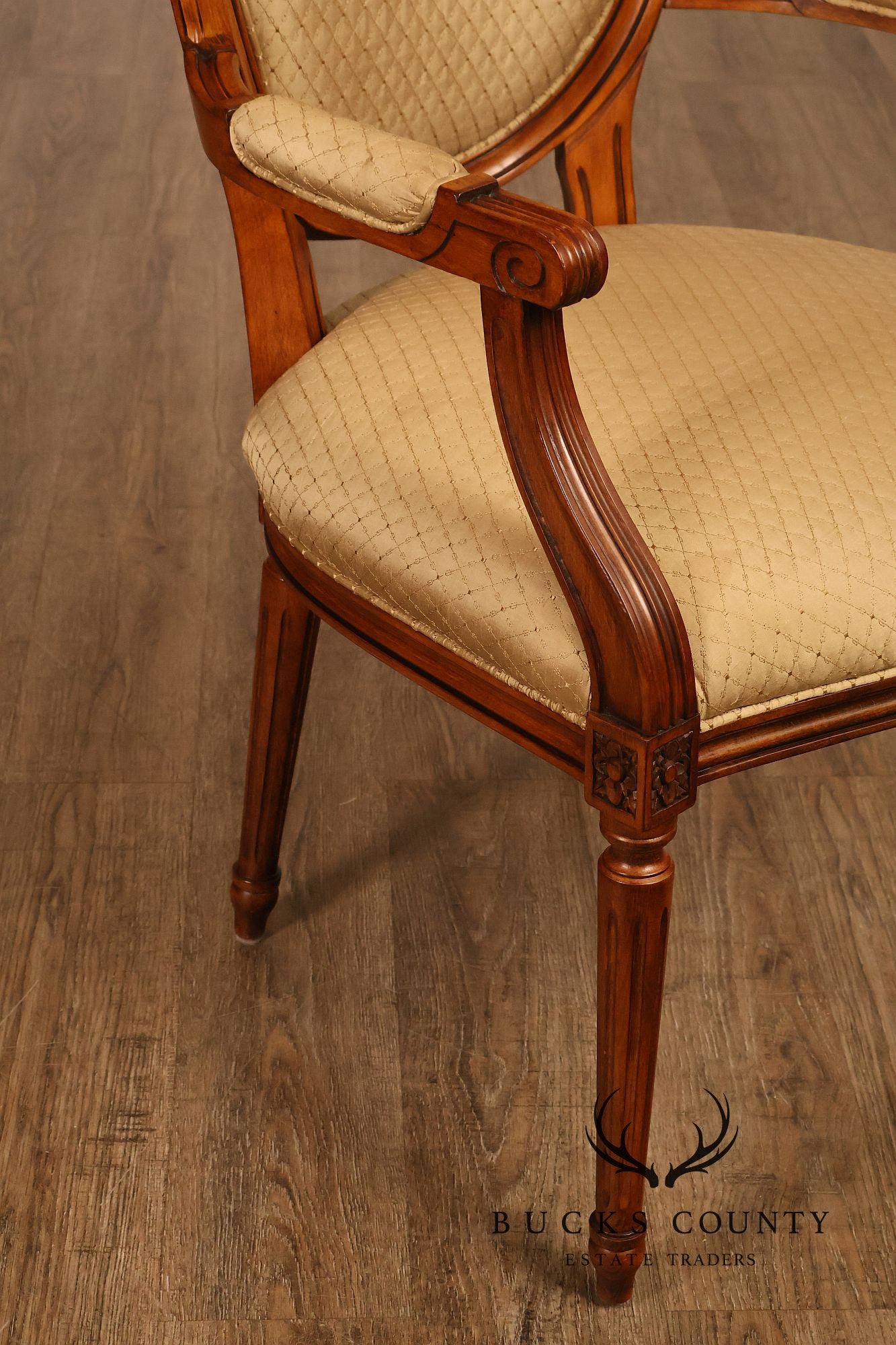 Stickley Louis XVI Directore Style Set Of Six Cherry Dining Chairs