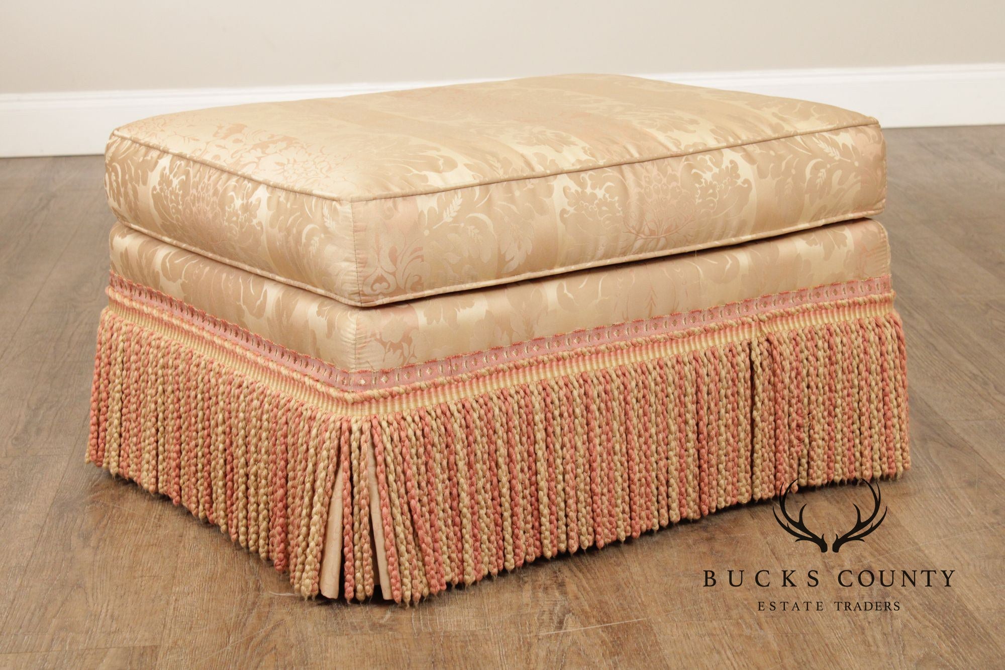 Century Furniture Pair of Fringed Ottomans