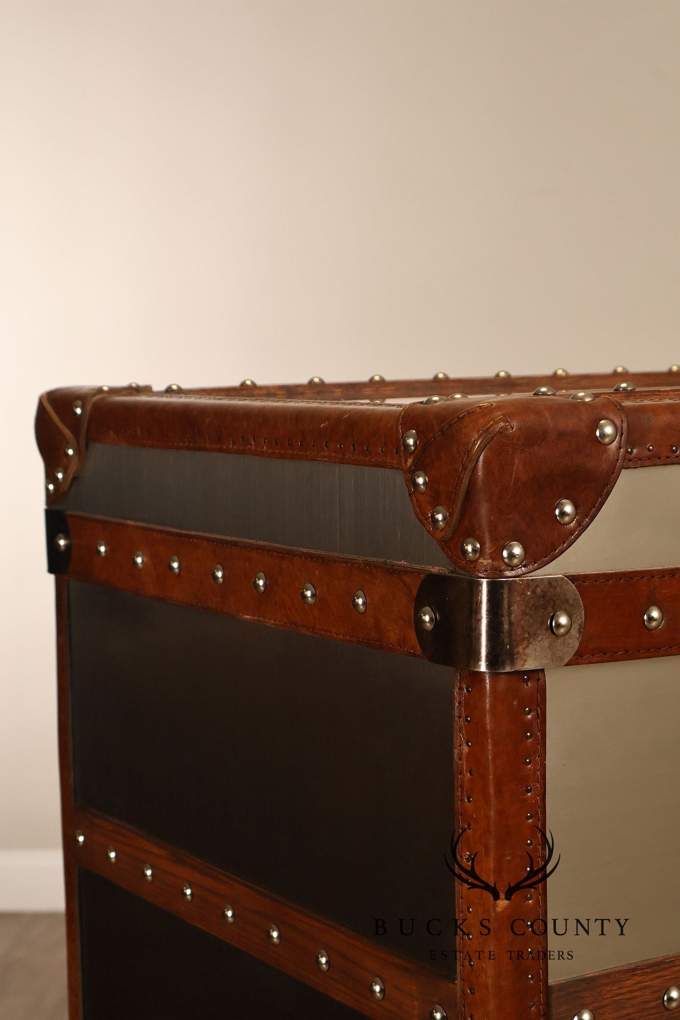 Restoration Hardware 'Mayfair' Steel and Leather Chest of Drawers