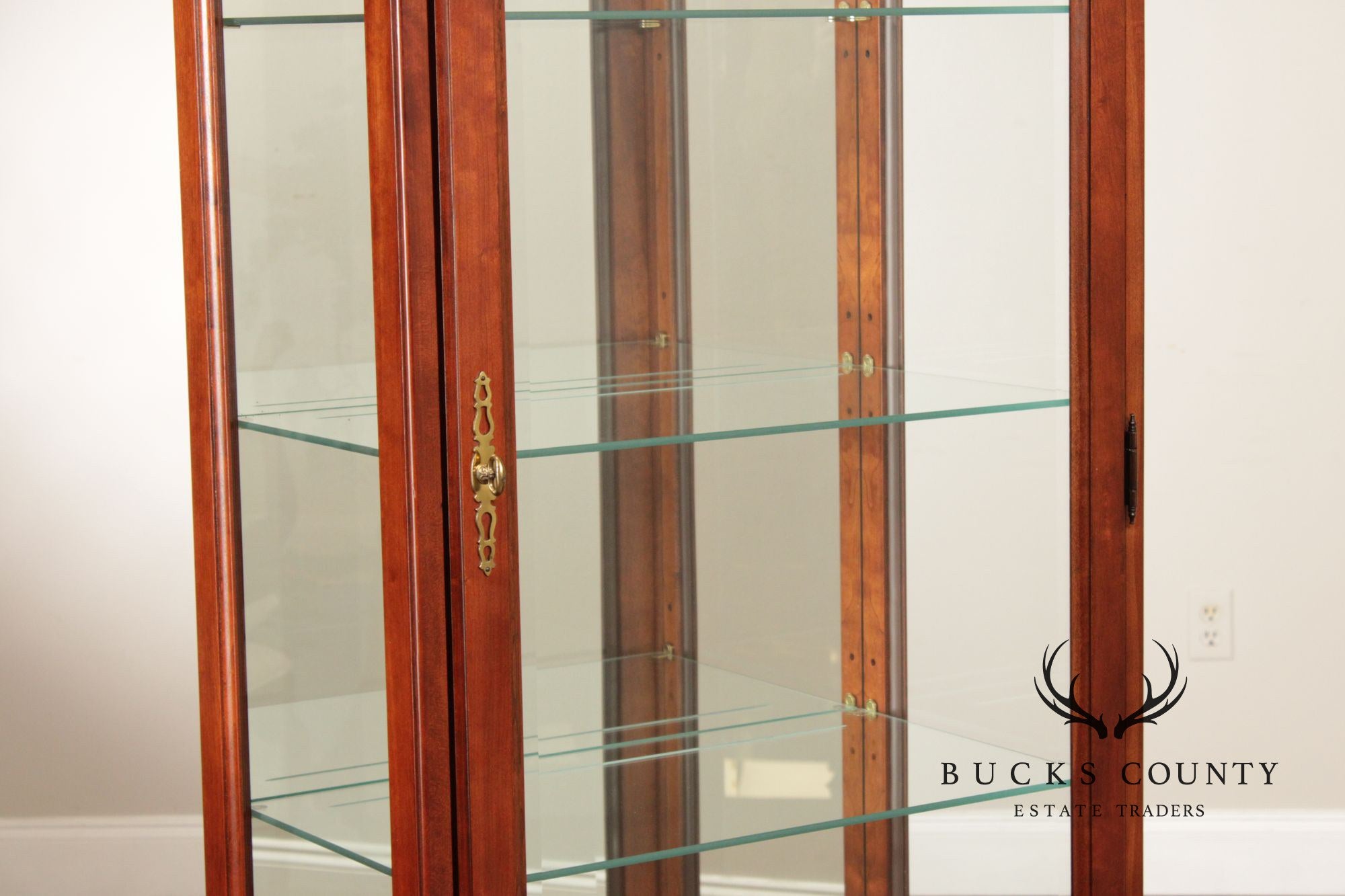 Queen Anne Style Cherry Display Cabinet