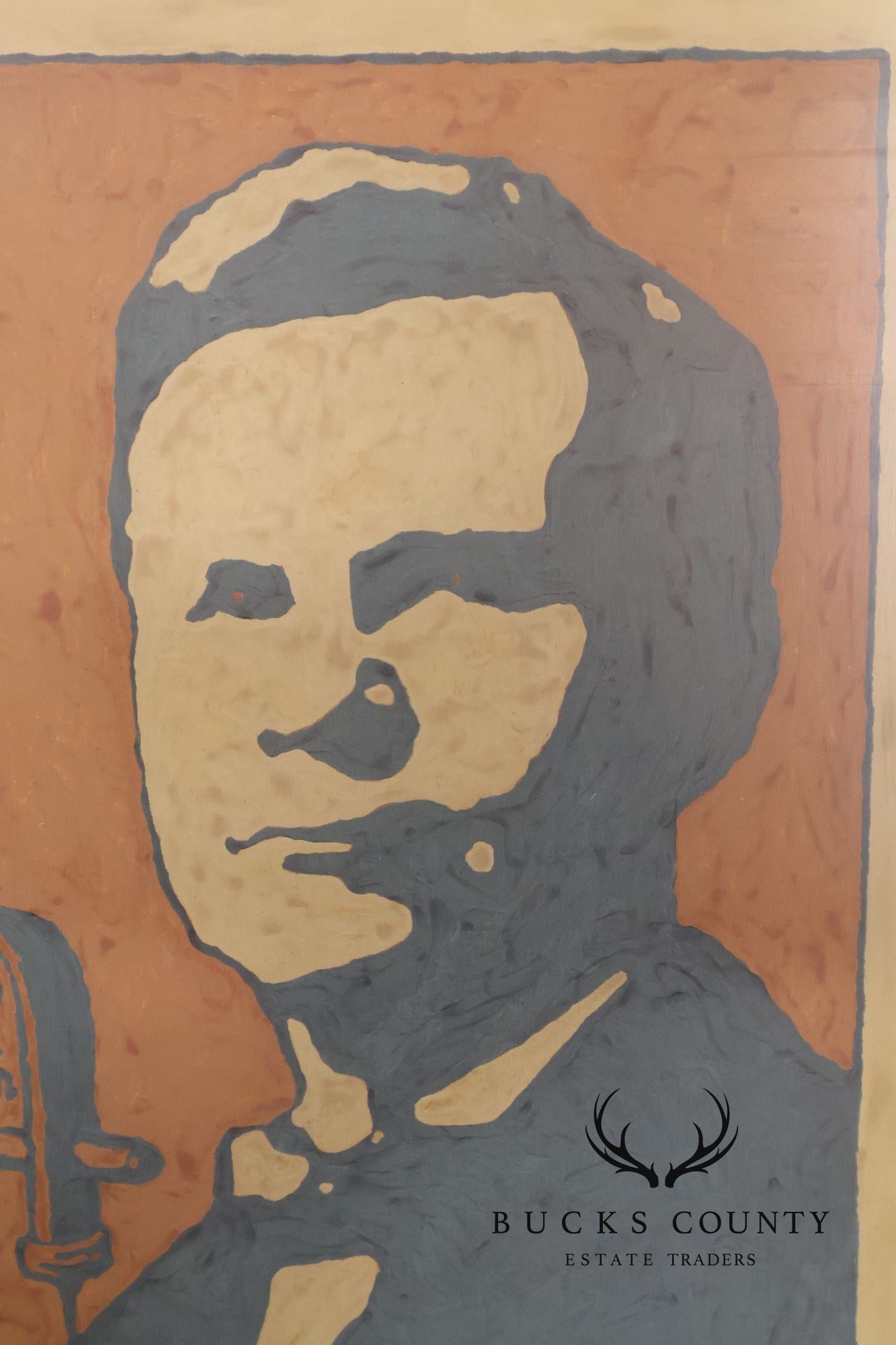 Double Matted Wood Framed Lithograph of Gustav Stickley Portrait