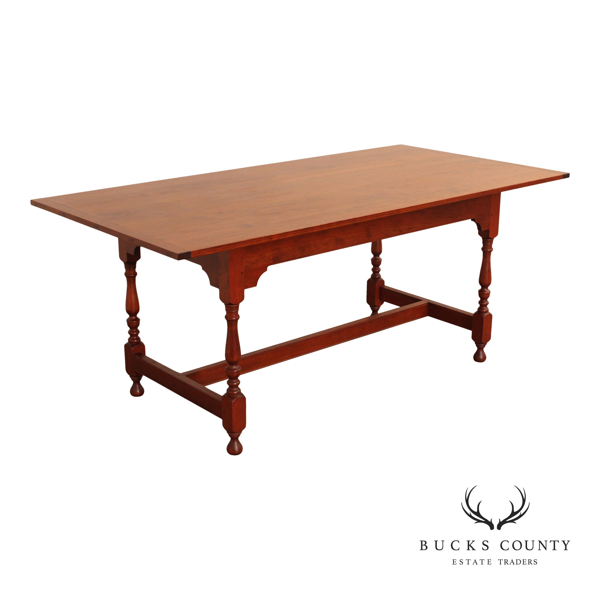 J.L. Treharn Custom Cherry Farmhouse Extendable Dining Table