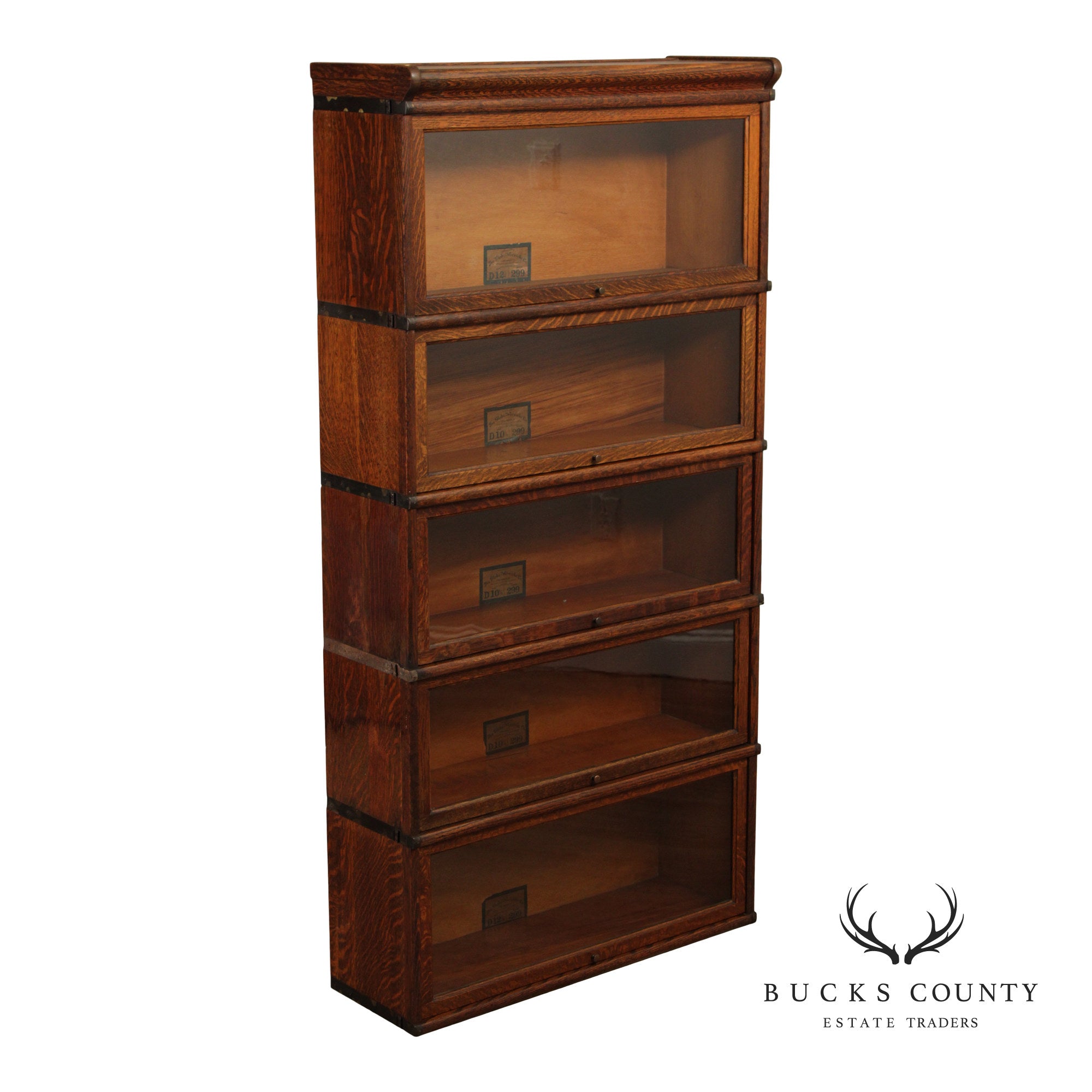 Globe Wernicke Oak Five-Stack Barrister Bookcase