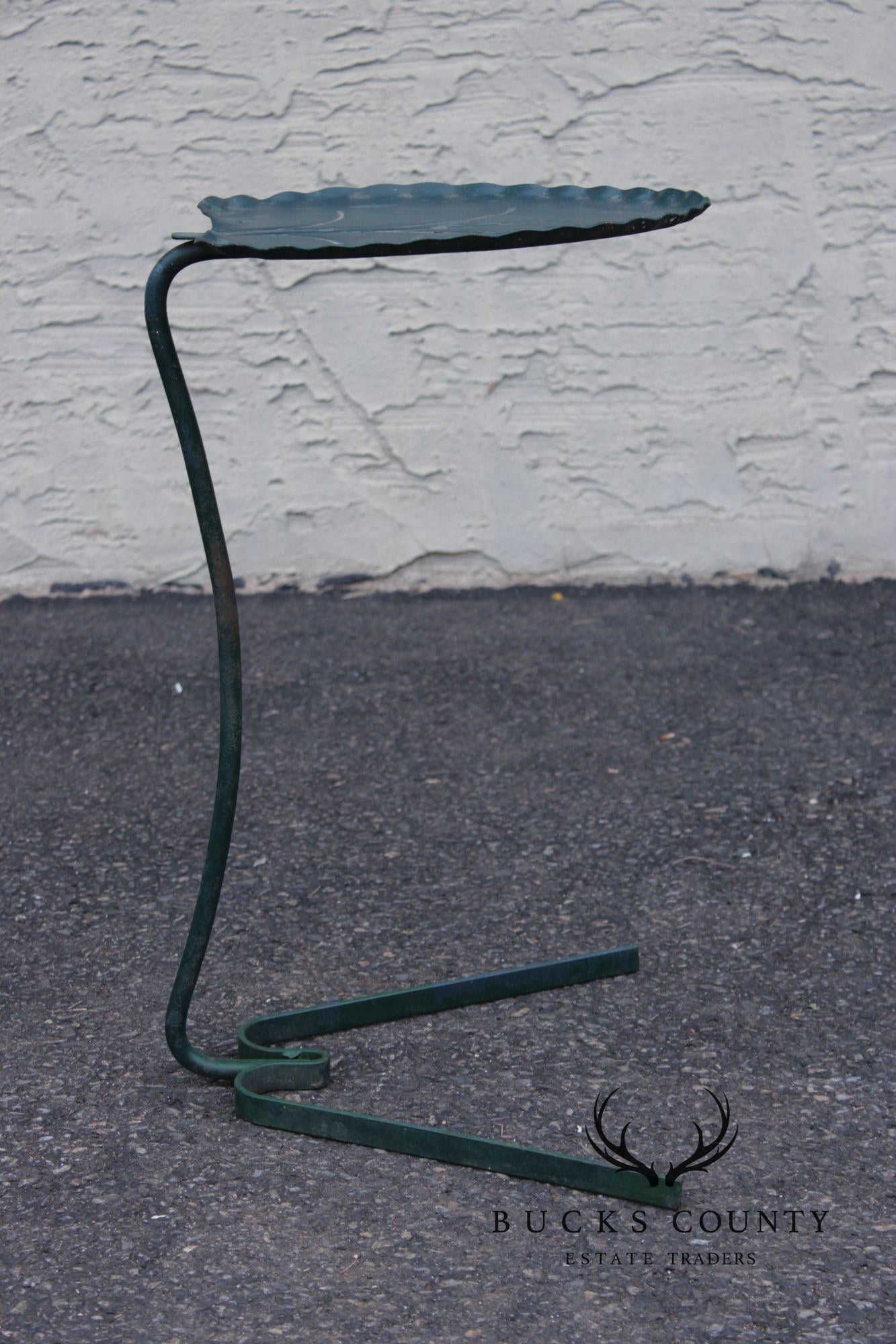 Vintage Salterini Lily Pad Leaf Wrought Iron Garden Table