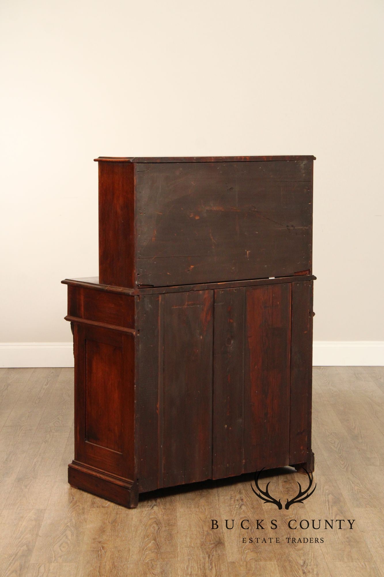 Antique Renaissance Revival Carved Walnut Drop-Front Desk