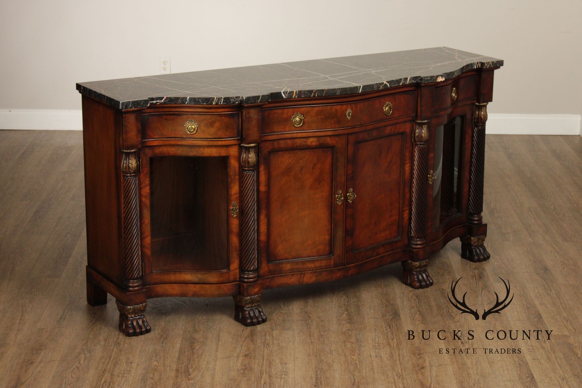 Henredon Historic Natchez Collection Marble Top Mahogany Sideboard