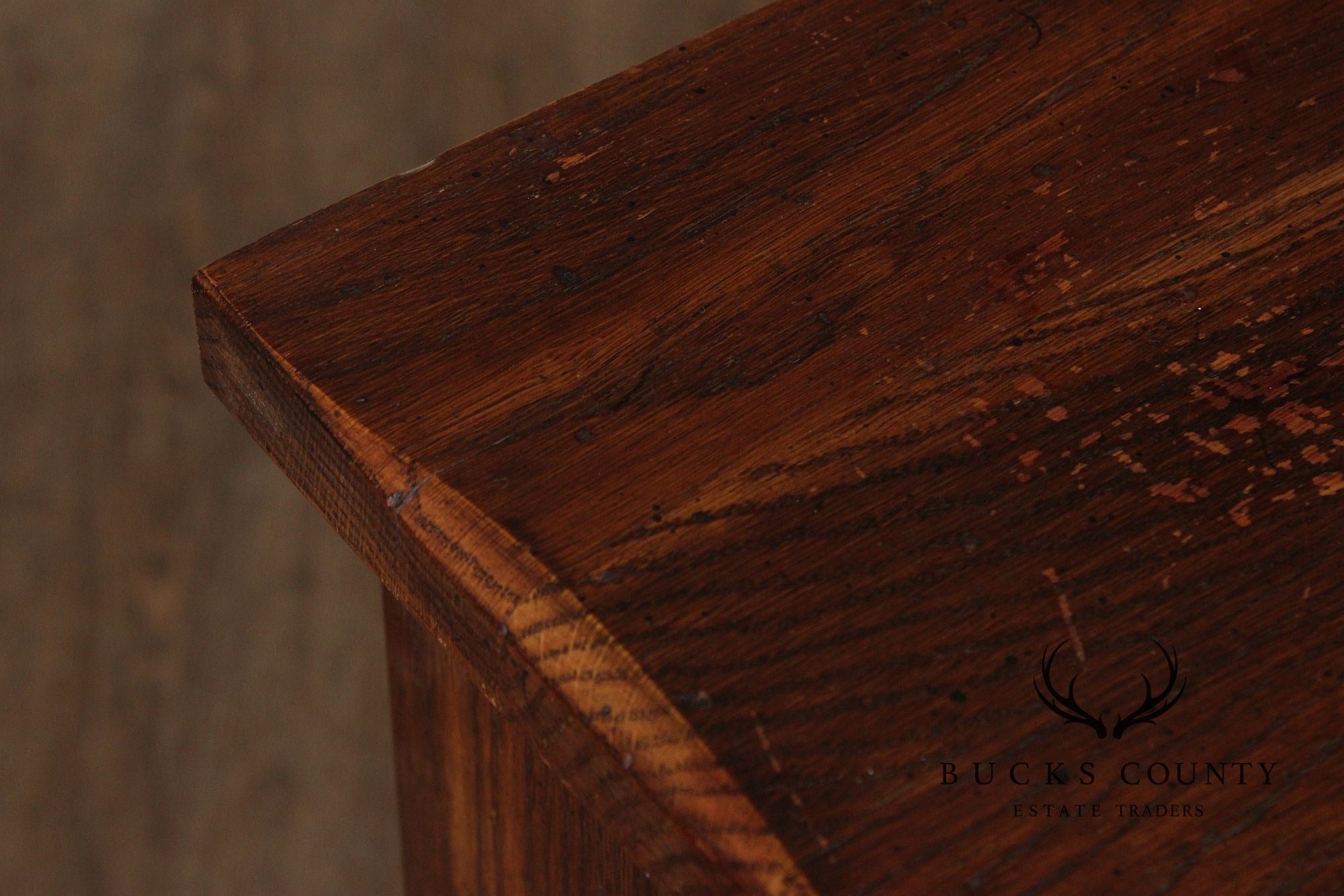 Rustic European Style Oak Console Cabinet
