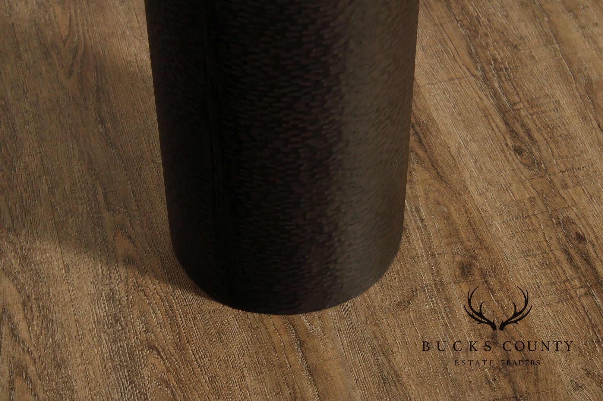 Contemporary Hammered Steel Pillar Candle Stand