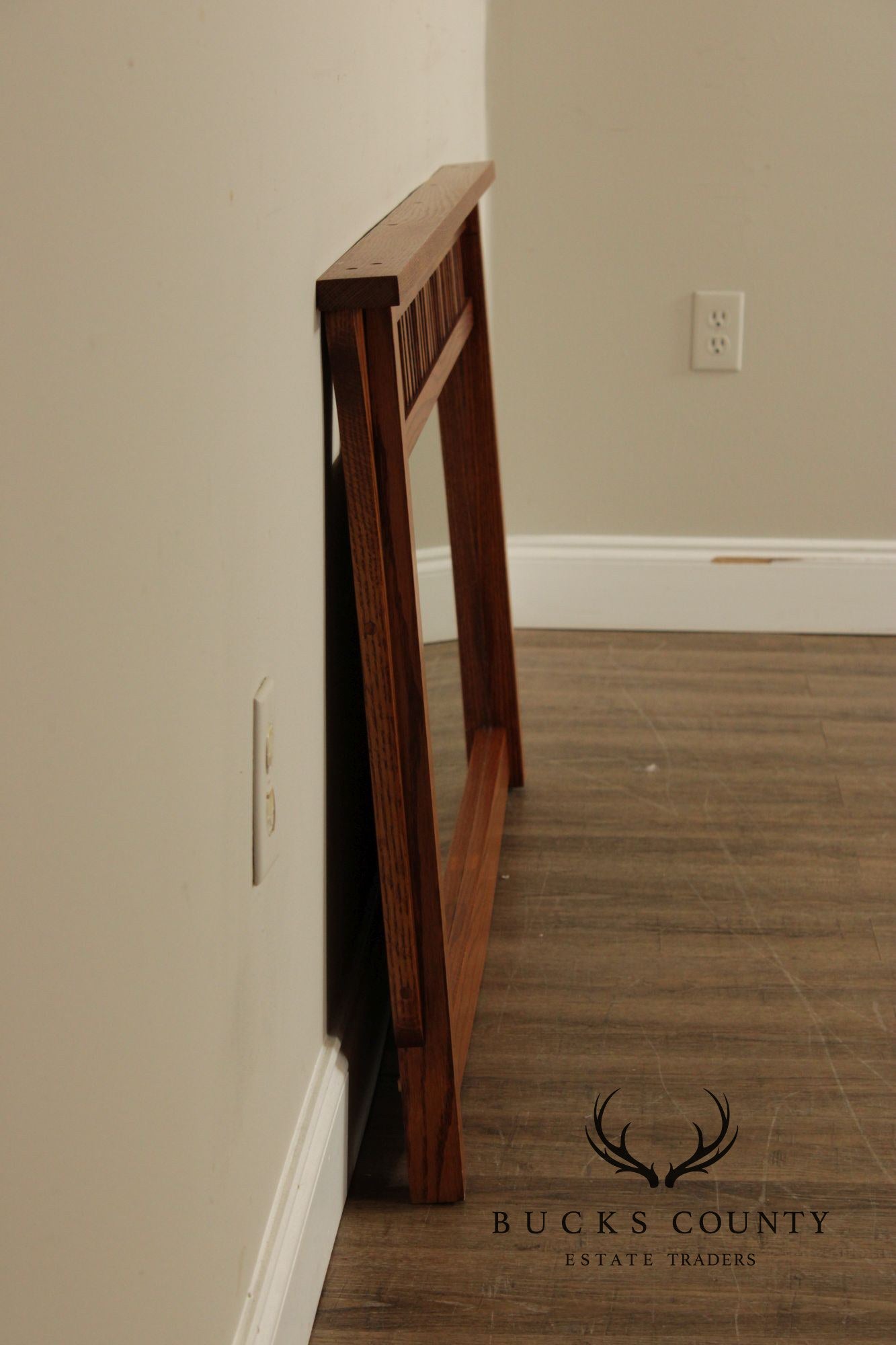 Mission Style Oak Mantel Mirror