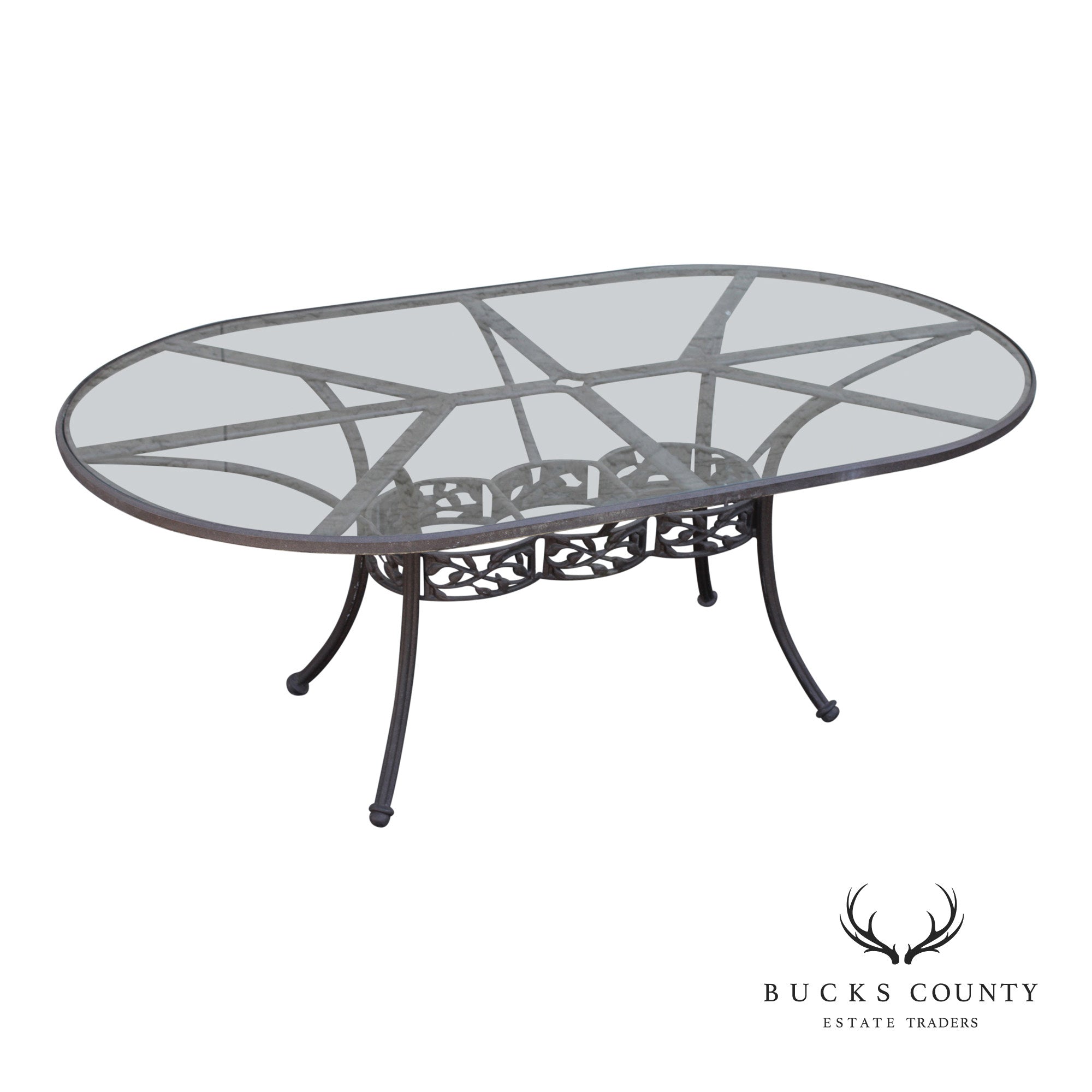 Woodard Oval Glass Top Outdoor Dining Table