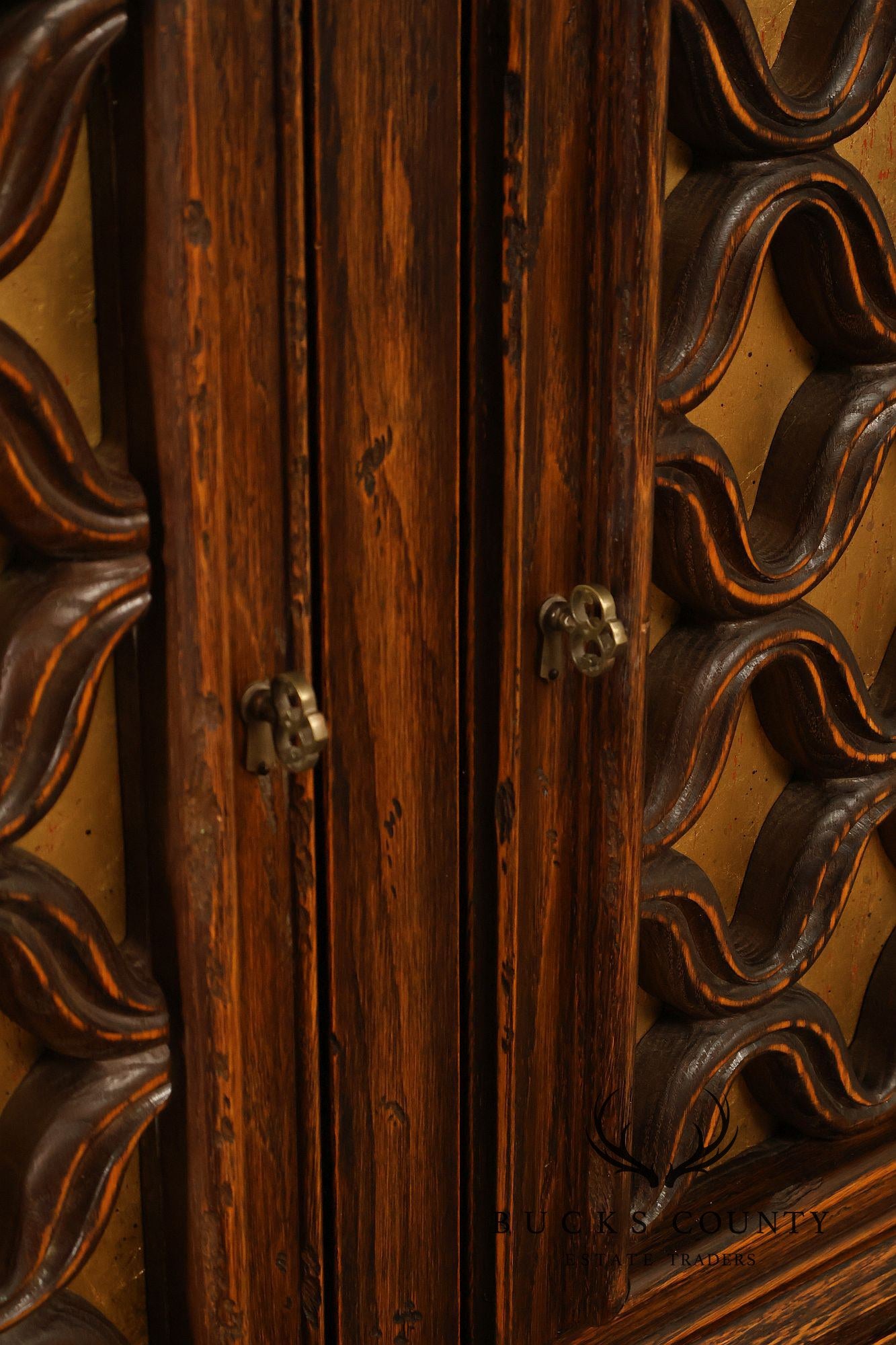 Jamestown Lounge Co. Colonnade Collection Vintage Sculpted Oak Long Credenza