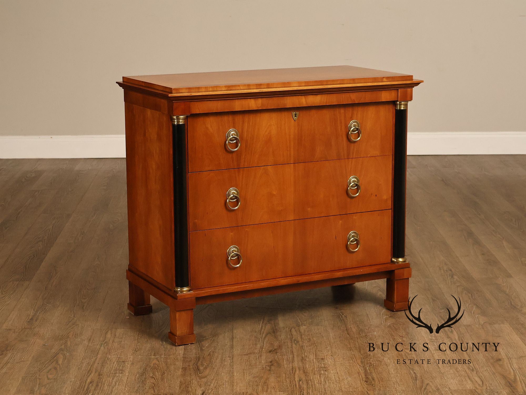 Baker Biedermeier Style Chest of Drawers with Ebonized Columns