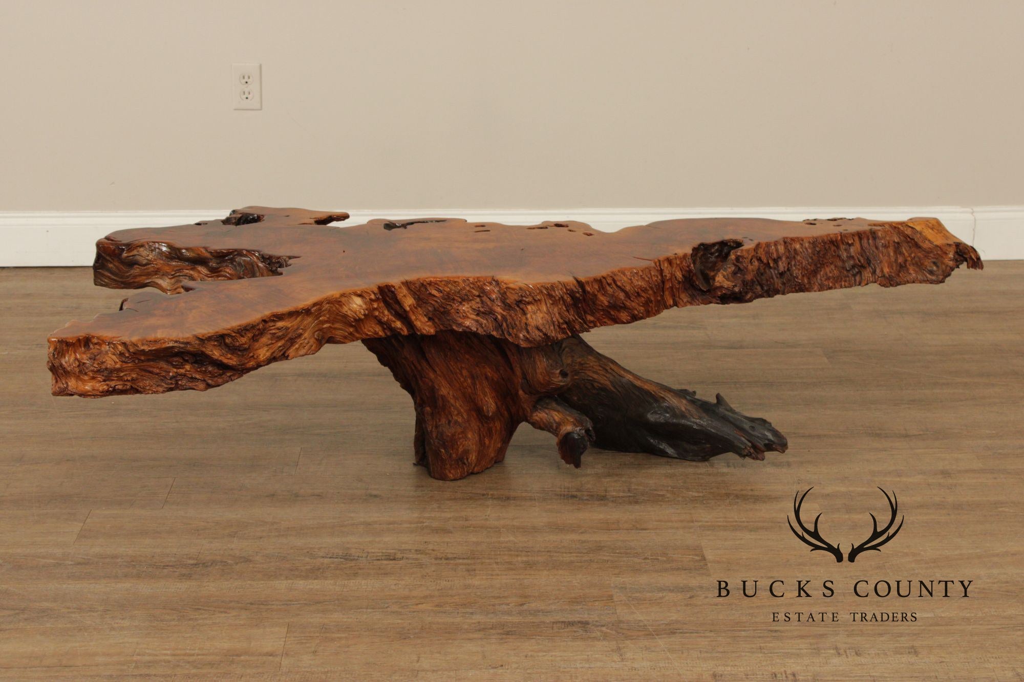 MID CENTURY MODERN LIVE EDGE DRIFTWOOD COFFEE TABLE