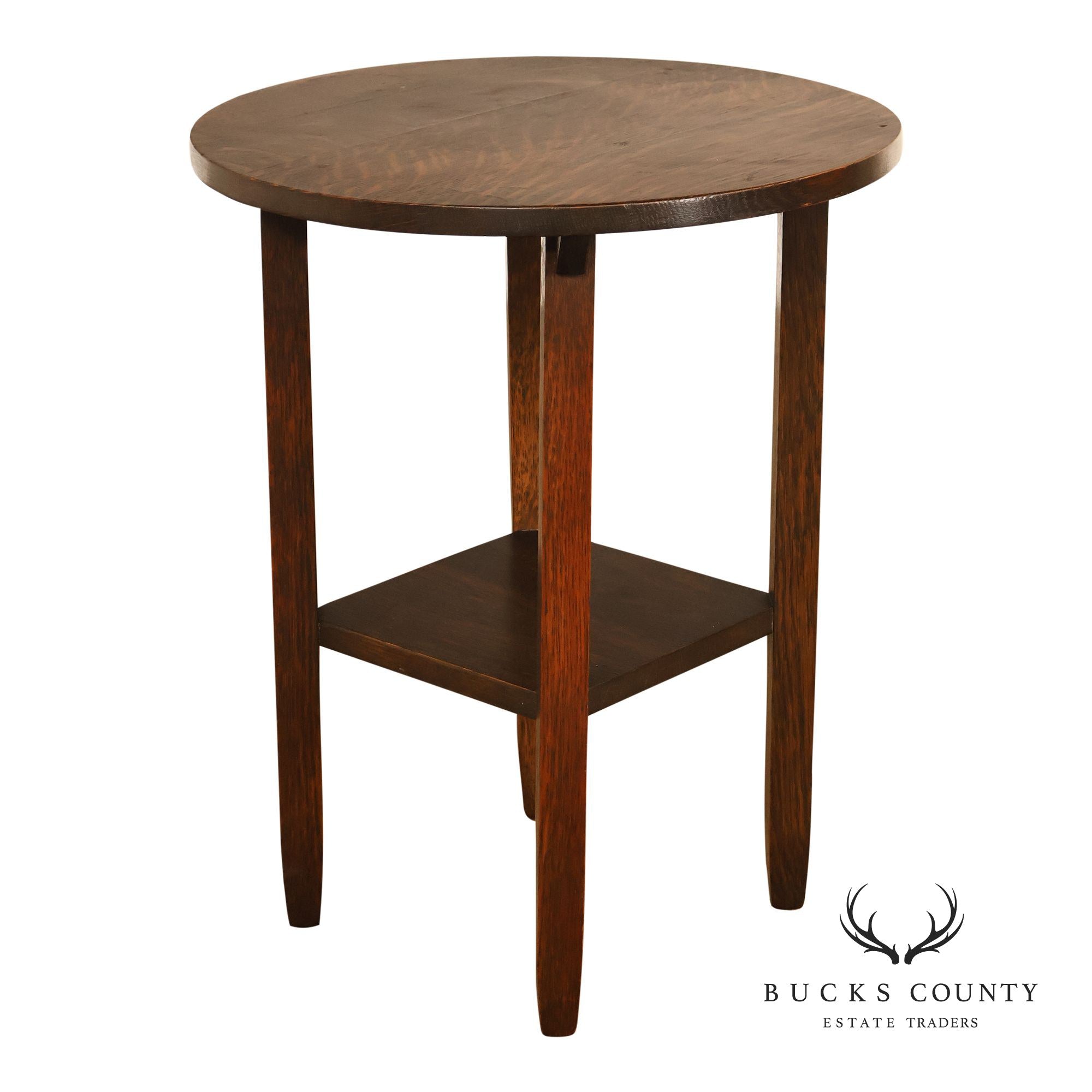 Limbert Mission Quartersawn Oak Round End Table