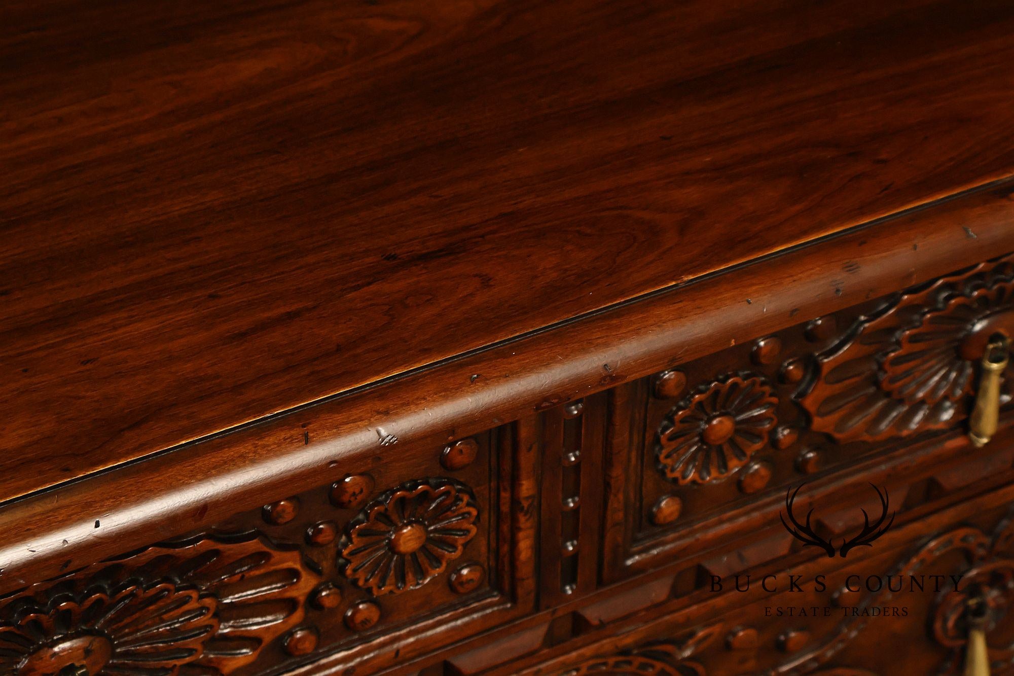 John Widdicomb Spanish Revival Style Carved Triple Dresser