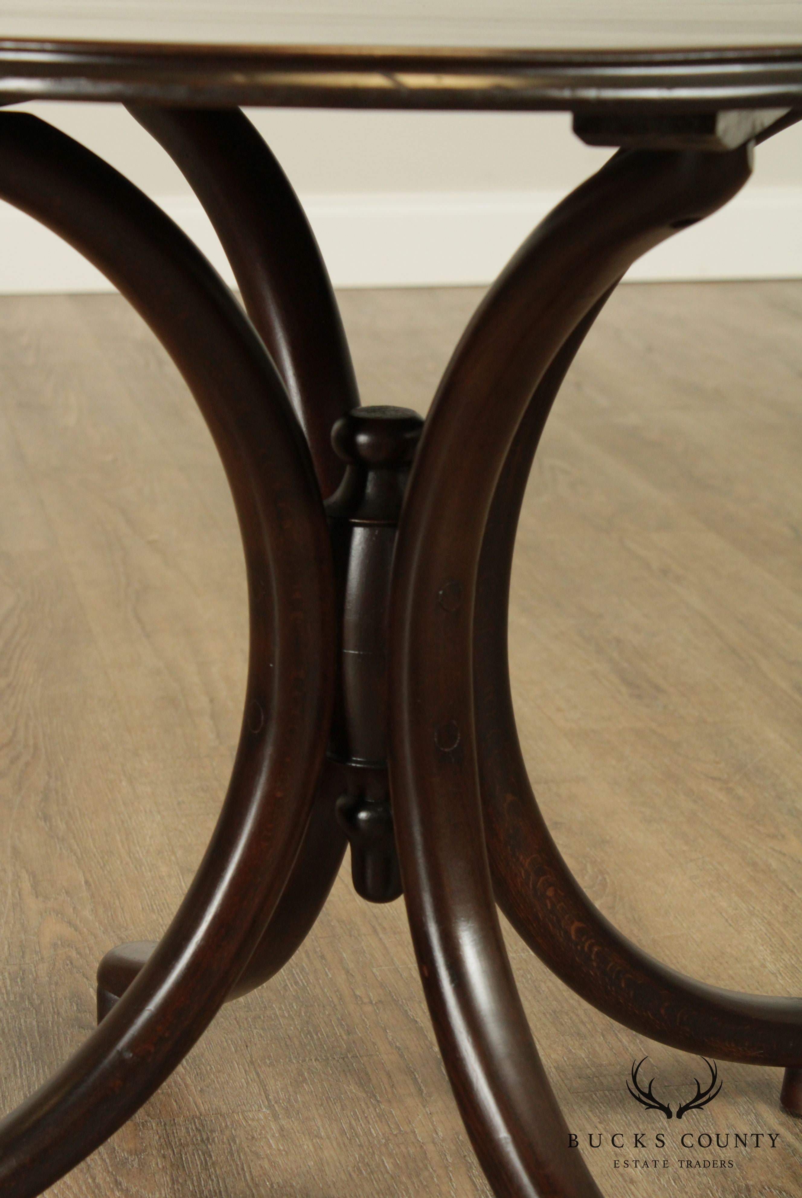 Thonet Round Bentwood Base Antique Side Table